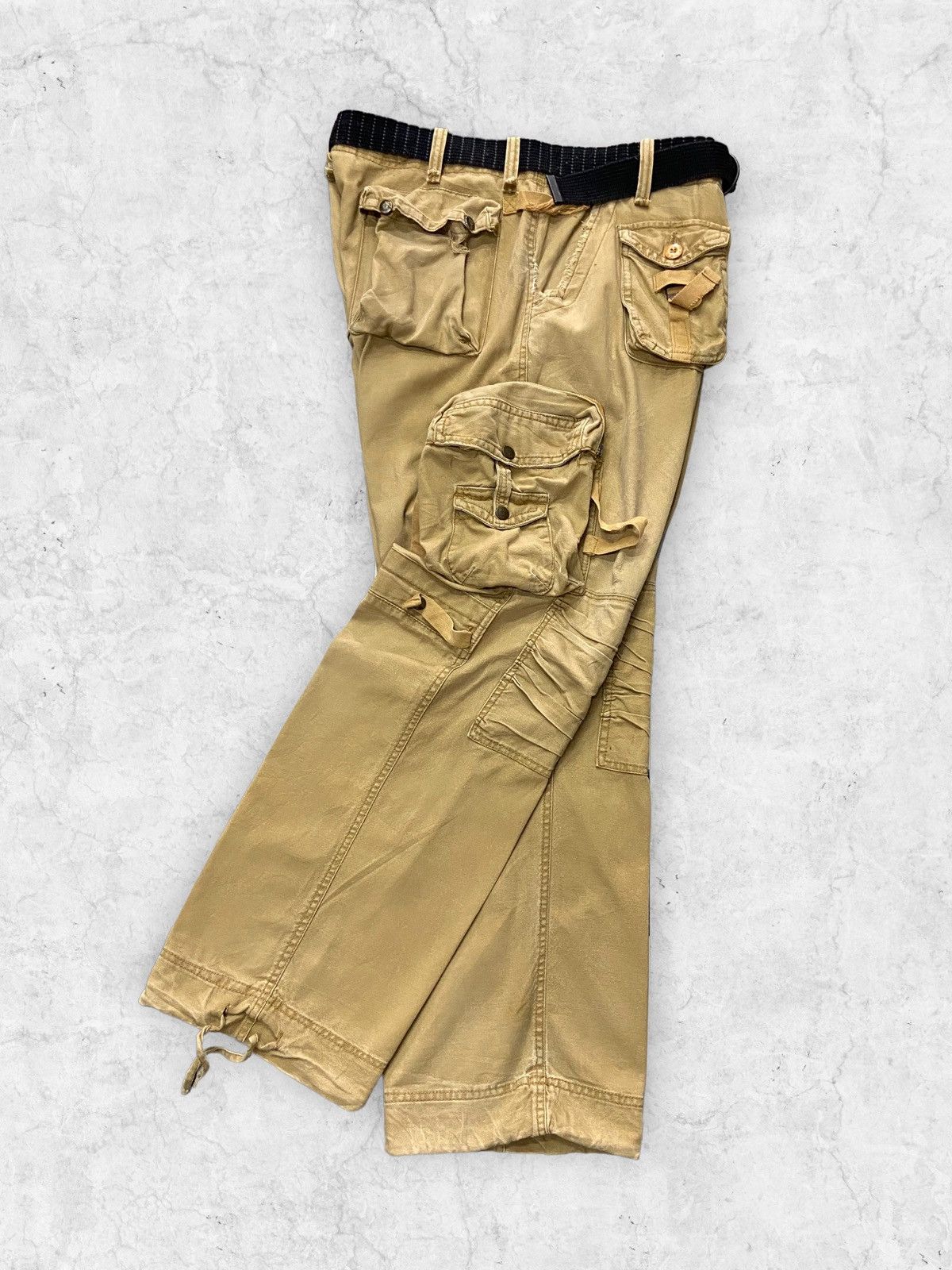 Issey Miyake × Tete Homme Fleet Sheet Baggy Parachute Cargo Multi Pocket Pants Size US 32 / EU 48 - 4 Thumbnail