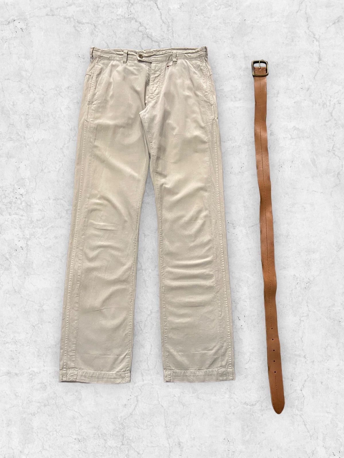 Margaret Howell × Vintage Vintage Margaret Howell Buckle Back Leather Belt Pants Size US 30 / EU 46 - 3 Thumbnail