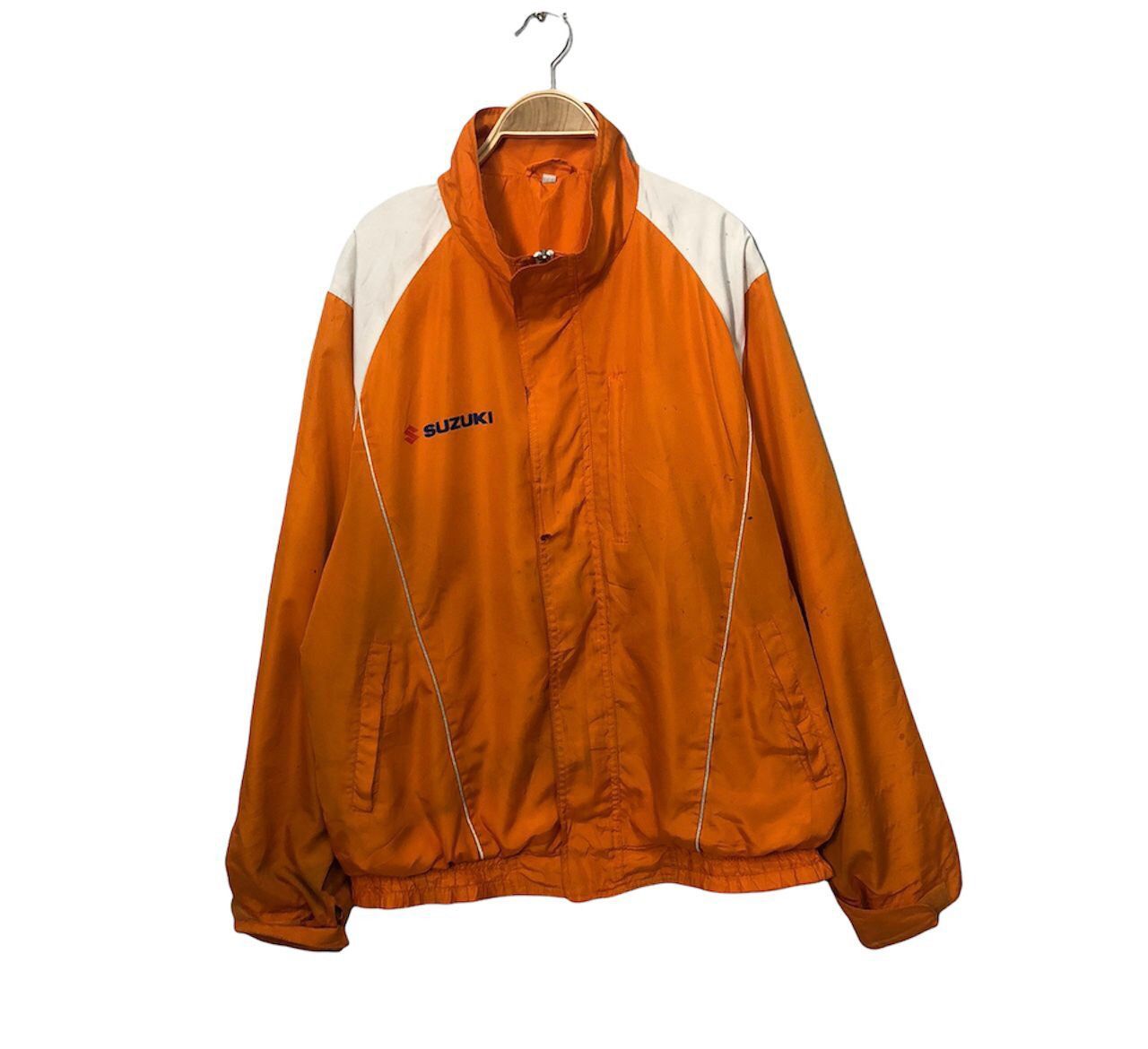 Japanese Brand Vintage Suzuki Zip Ups Spell Out Big Logo Windbreaker Jacket Size US XL / EU 56 / 4 - 2 Thumbnail