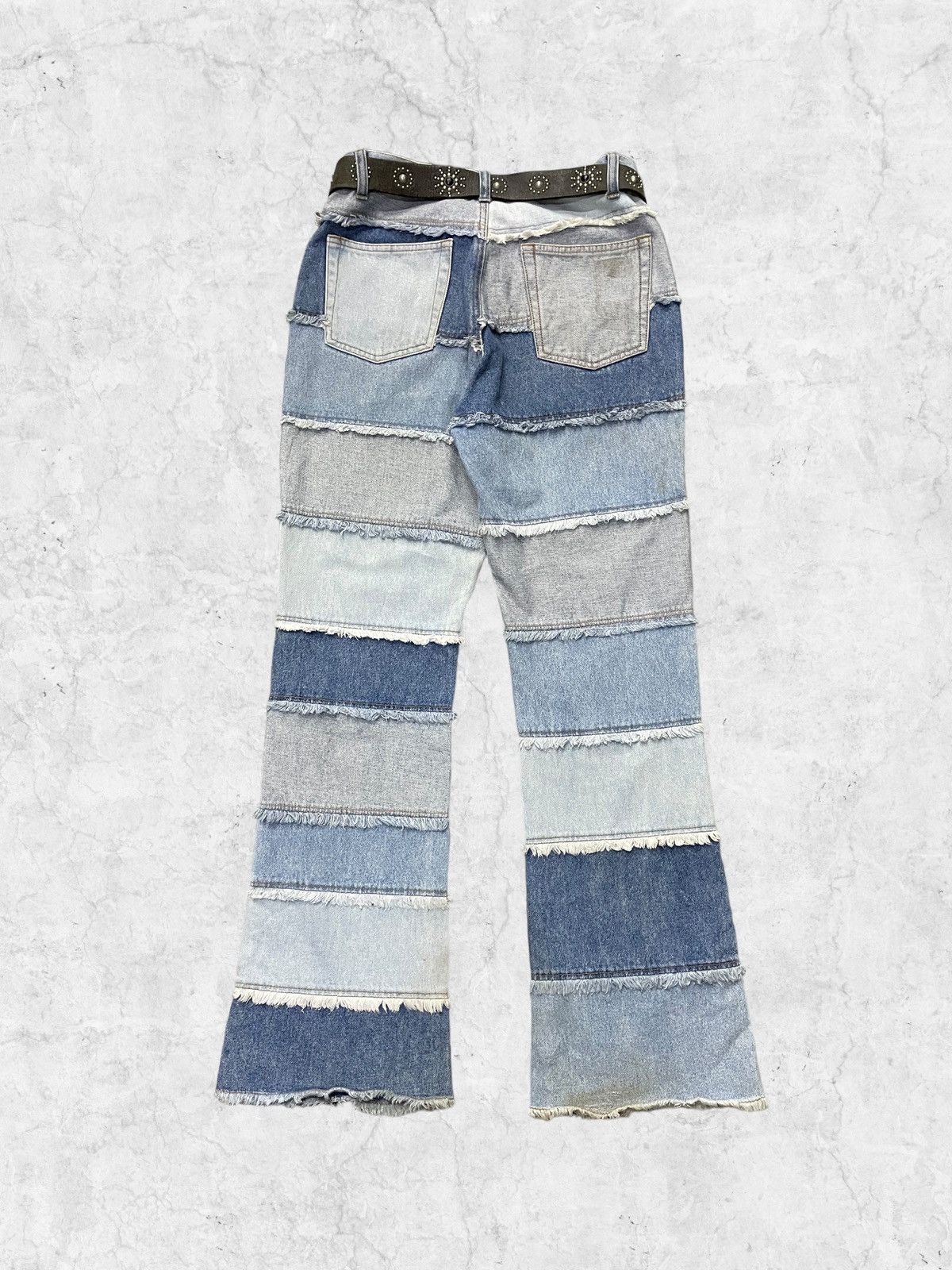 14th Addiction × Hysteric Glamour Vtg Northcrest Layered Hagi Flared Denim With Leather Belt Size US 30 / EU 46 - 3 Thumbnail