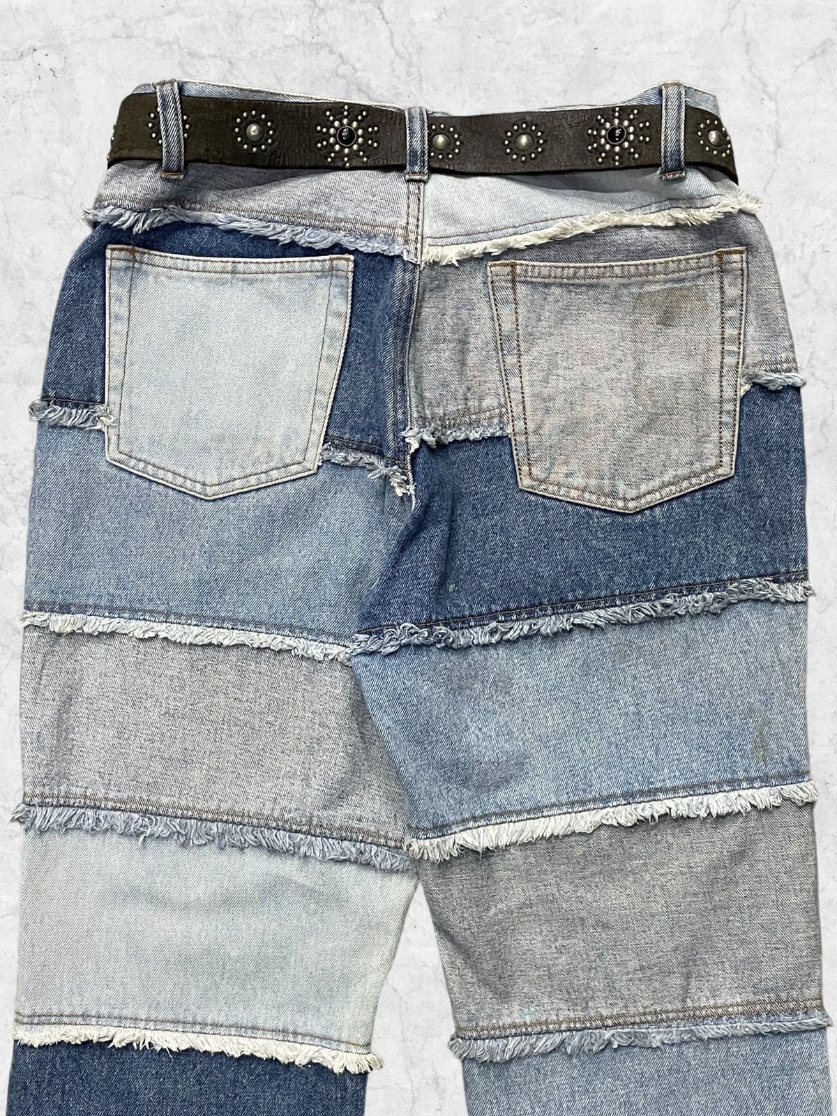14th Addiction × Hysteric Glamour Vtg Northcrest Layered Hagi Flared Denim With Leather Belt Size US 30 / EU 46 - 9 Thumbnail
