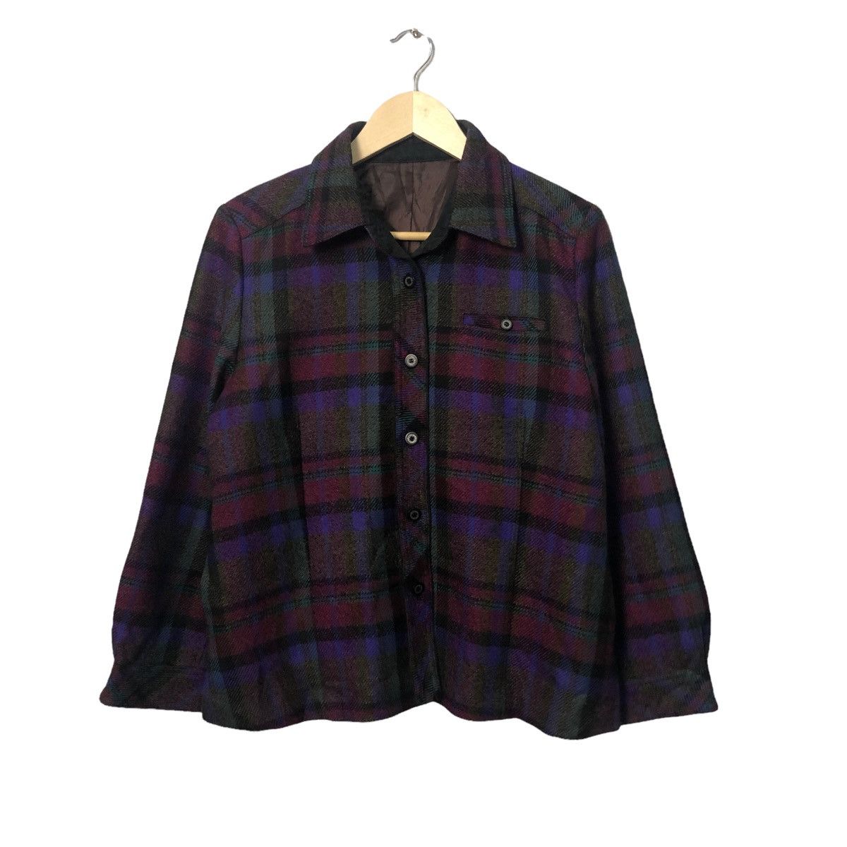 image of Vintage Rye Field Button Ups Plaid Multicolour Jacket, Men's (Size Medium)