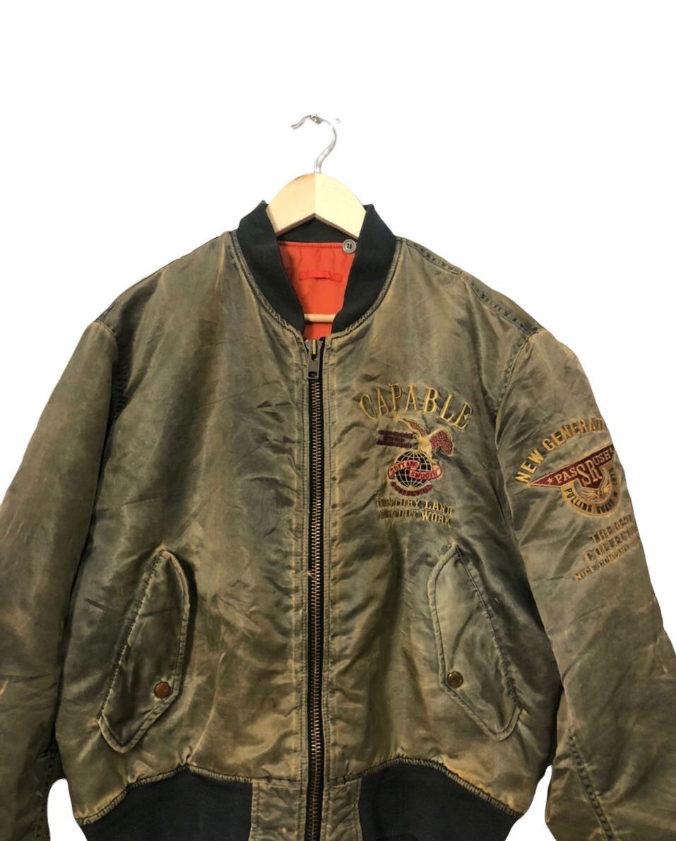 Japanese Brand Vintage PassRush Embroidery Big Logo Zip Ups Bomber Jacket Size US XL / EU 56 / 4 - 4 Thumbnail
