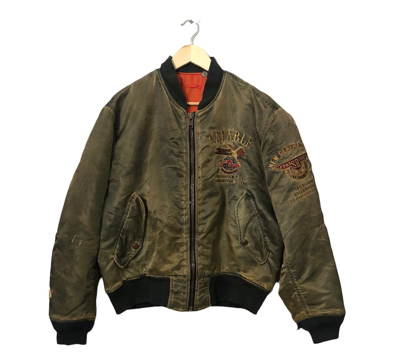 Japanese Brand Vintage PassRush Embroidery Big Logo Zip Ups Bomber Jacket Size US XL / EU 56 / 4 - 1 Thumbnail