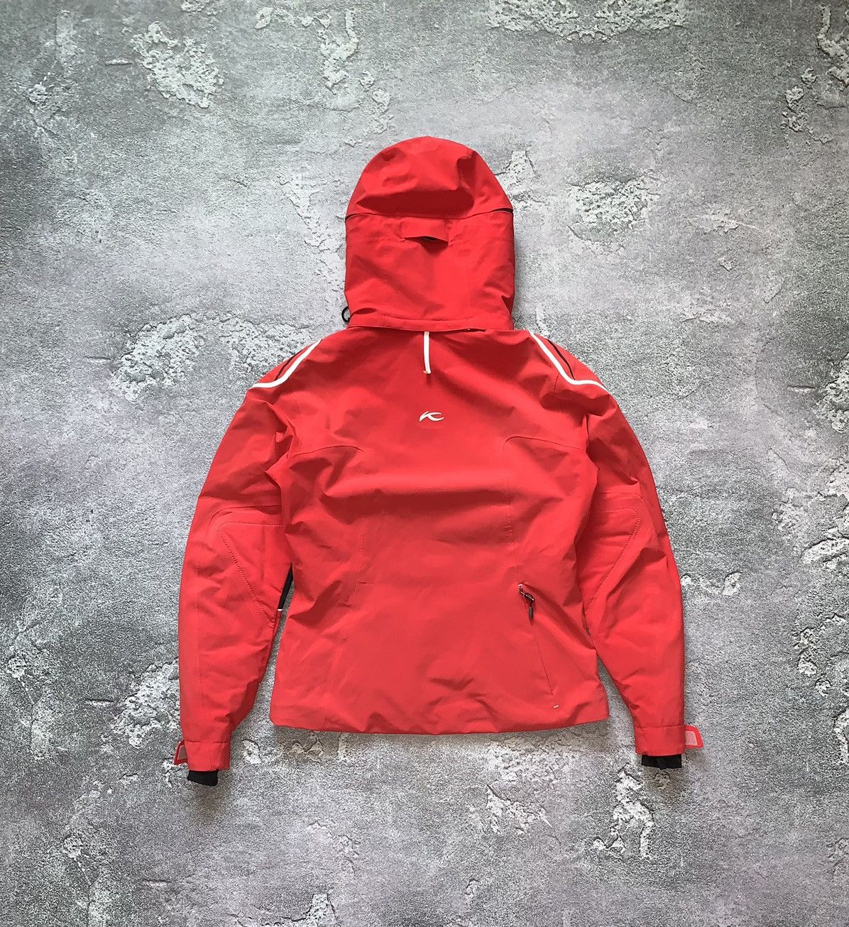 Kjus 36 red ski snowboarding jacket hooded balaclava storm
