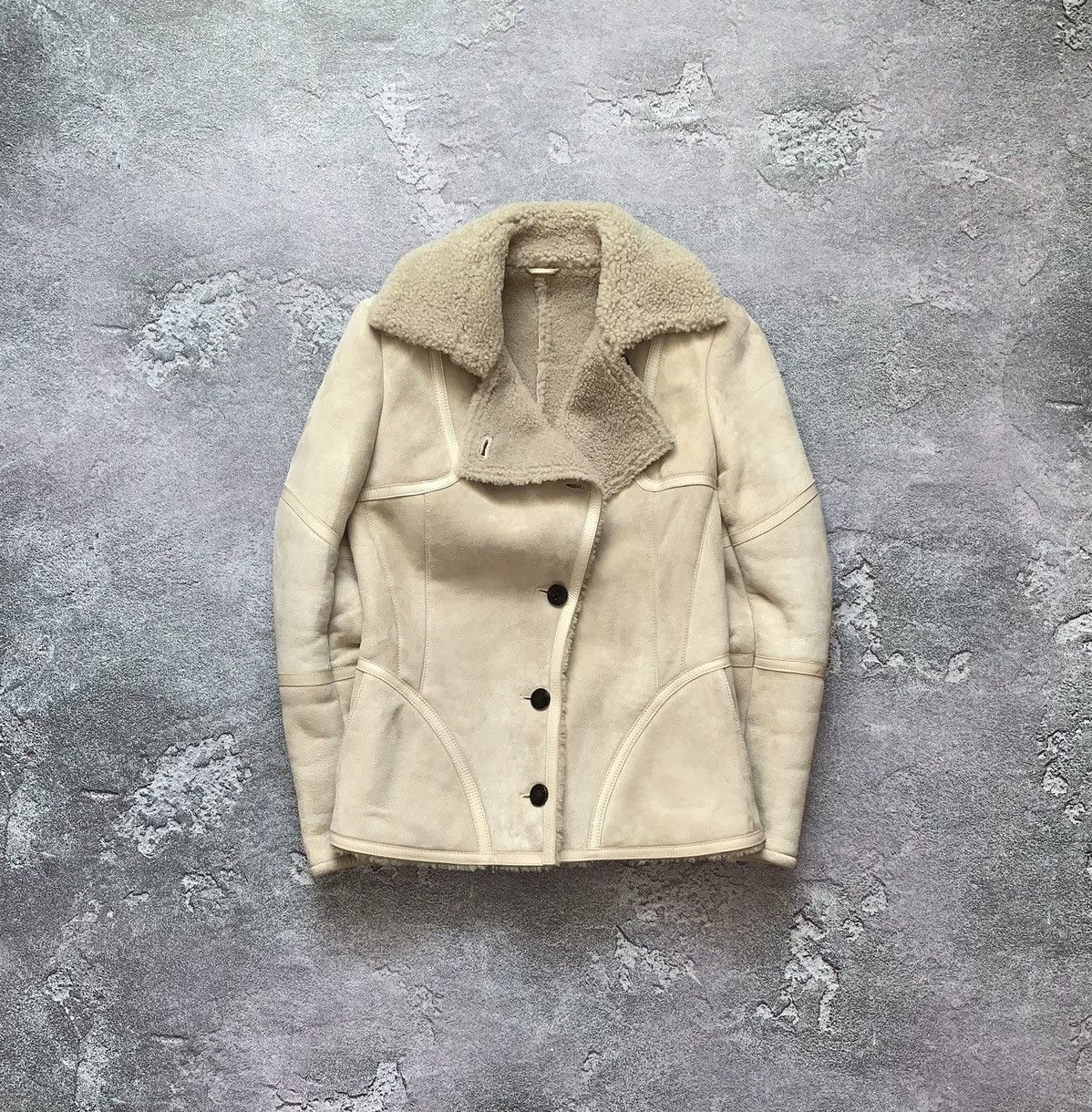 Bally lamb skin sheepskin shearling warm jacket coat heavy