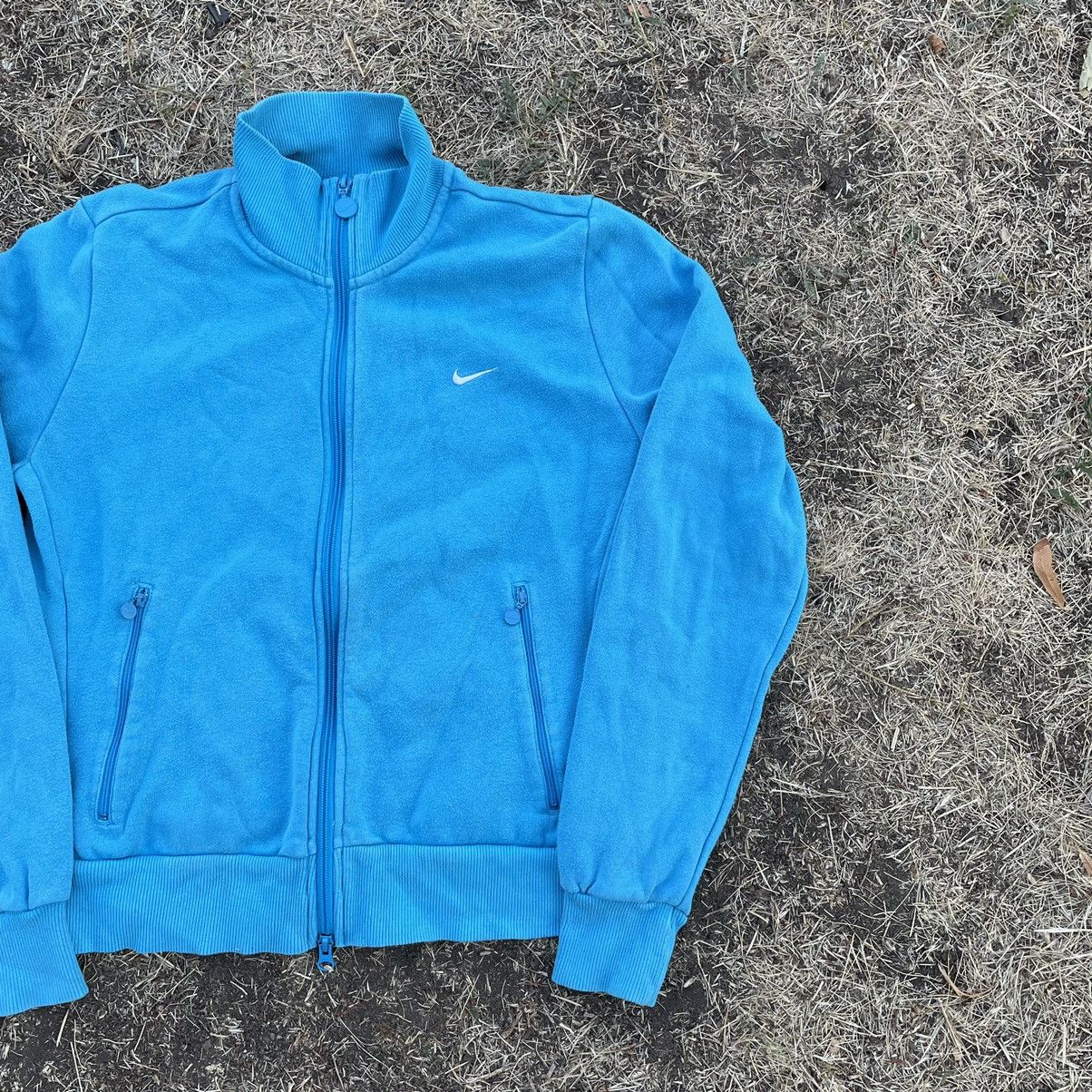 Vintage Vintage Y2K Nike Logo Fleece Jacket Sky Blue Drip Grunge L Size US L / EU 52-54 / 3 - 3 Thumbnail