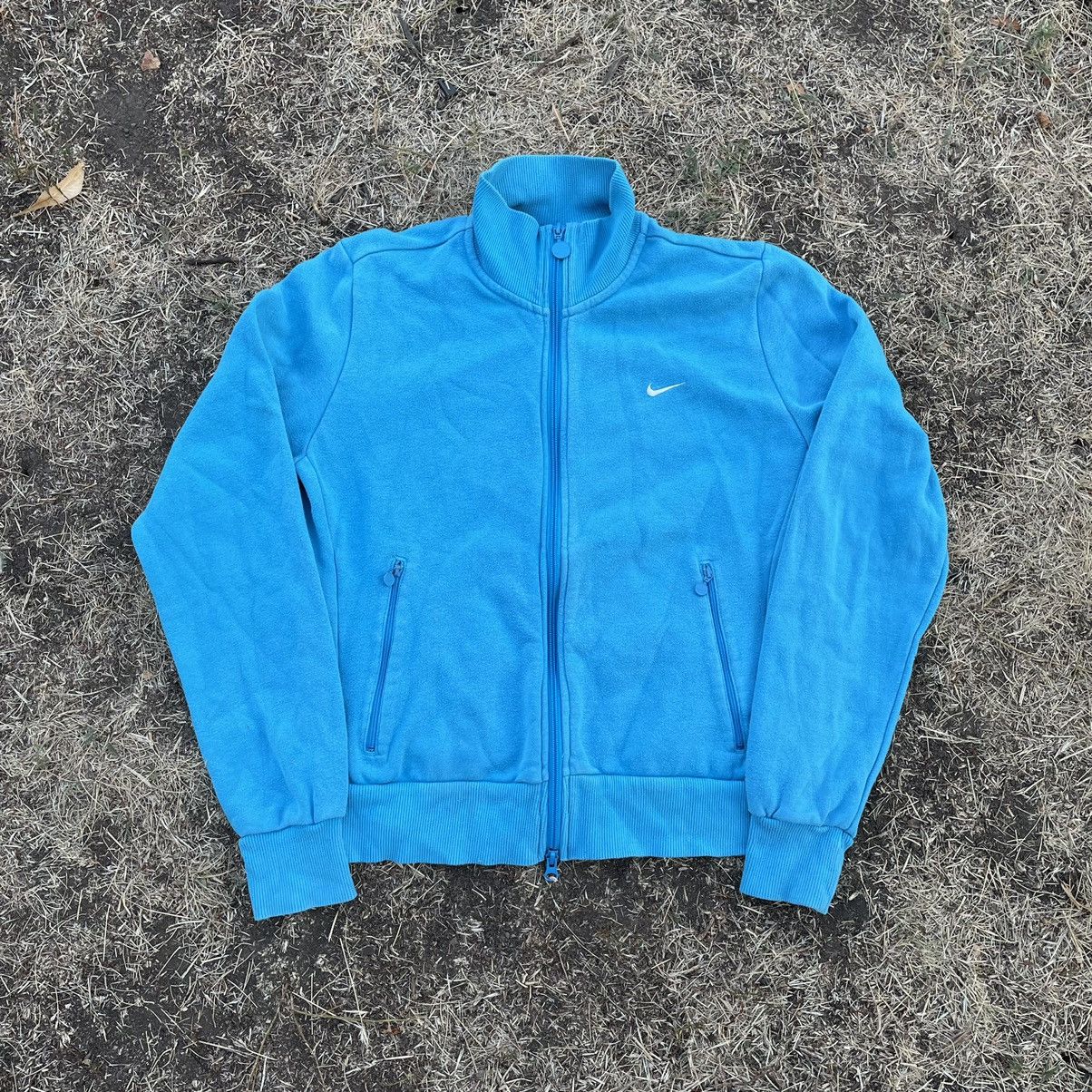 Vintage Vintage Y2K Nike Logo Fleece Jacket Sky Blue Drip Grunge L Size US L / EU 52-54 / 3 - 1 Thumbnail