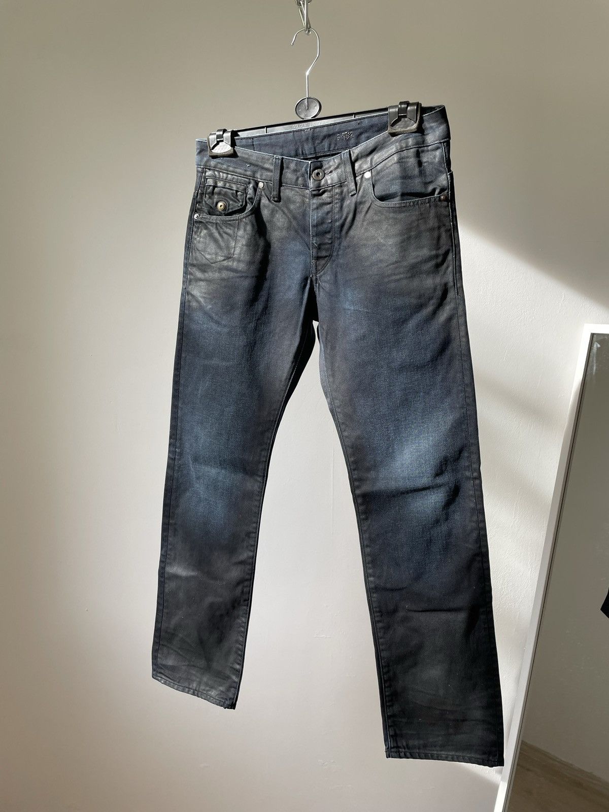 G-Star Vintage G Star Raw jeans waxed blue denim Size US 32 / EU 48 - 4 Thumbnail