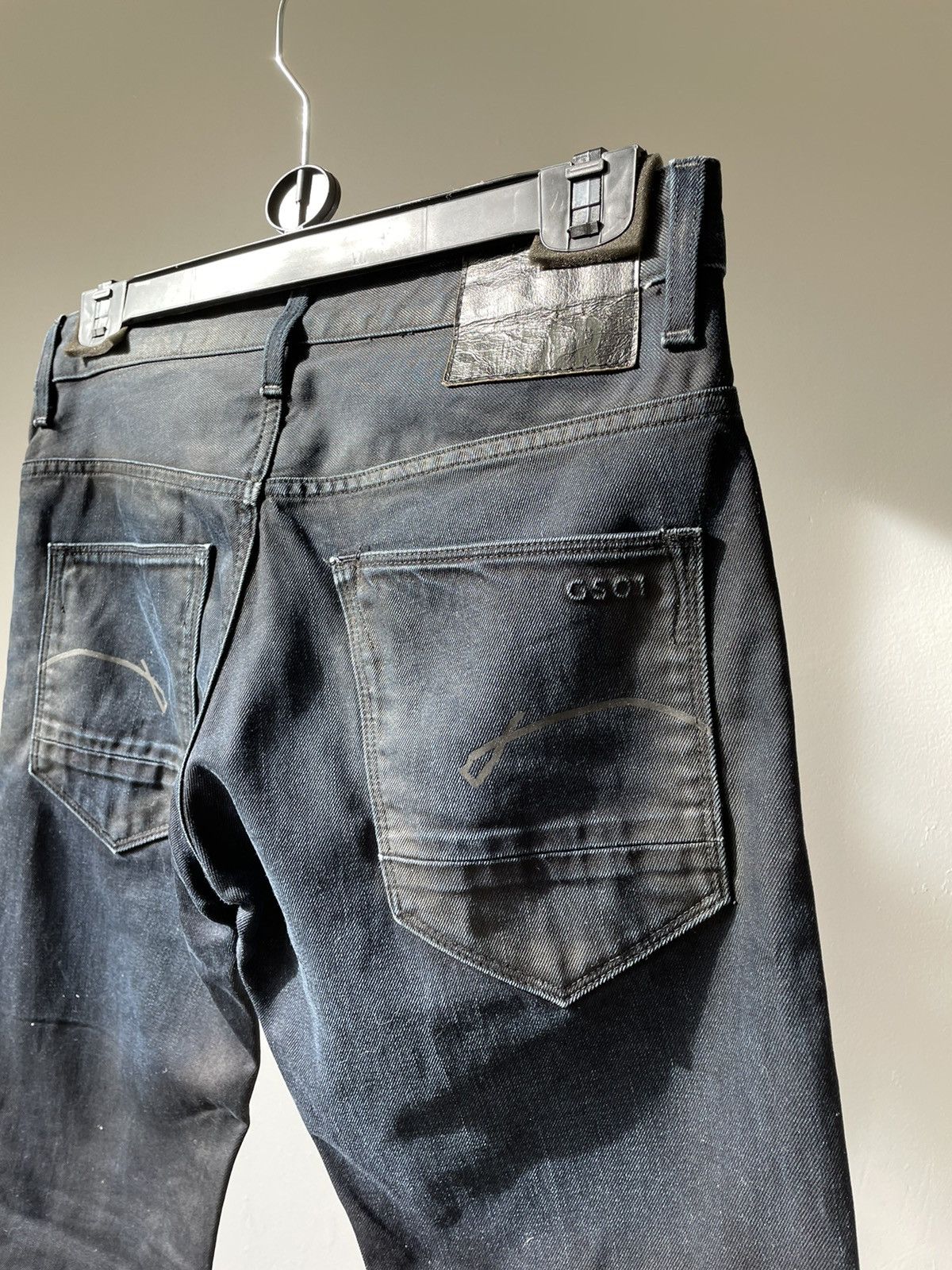G-Star Vintage G Star Raw jeans waxed blue denim Size US 32 / EU 48 - 8 Thumbnail