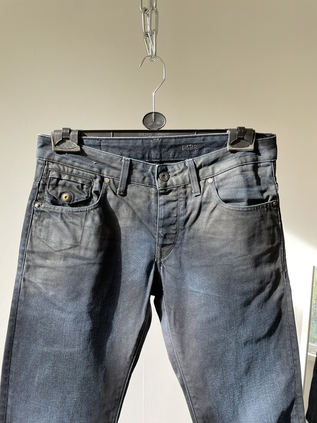 G-Star Vintage G Star Raw jeans waxed blue denim Size US 32 / EU 48 - 5 Thumbnail