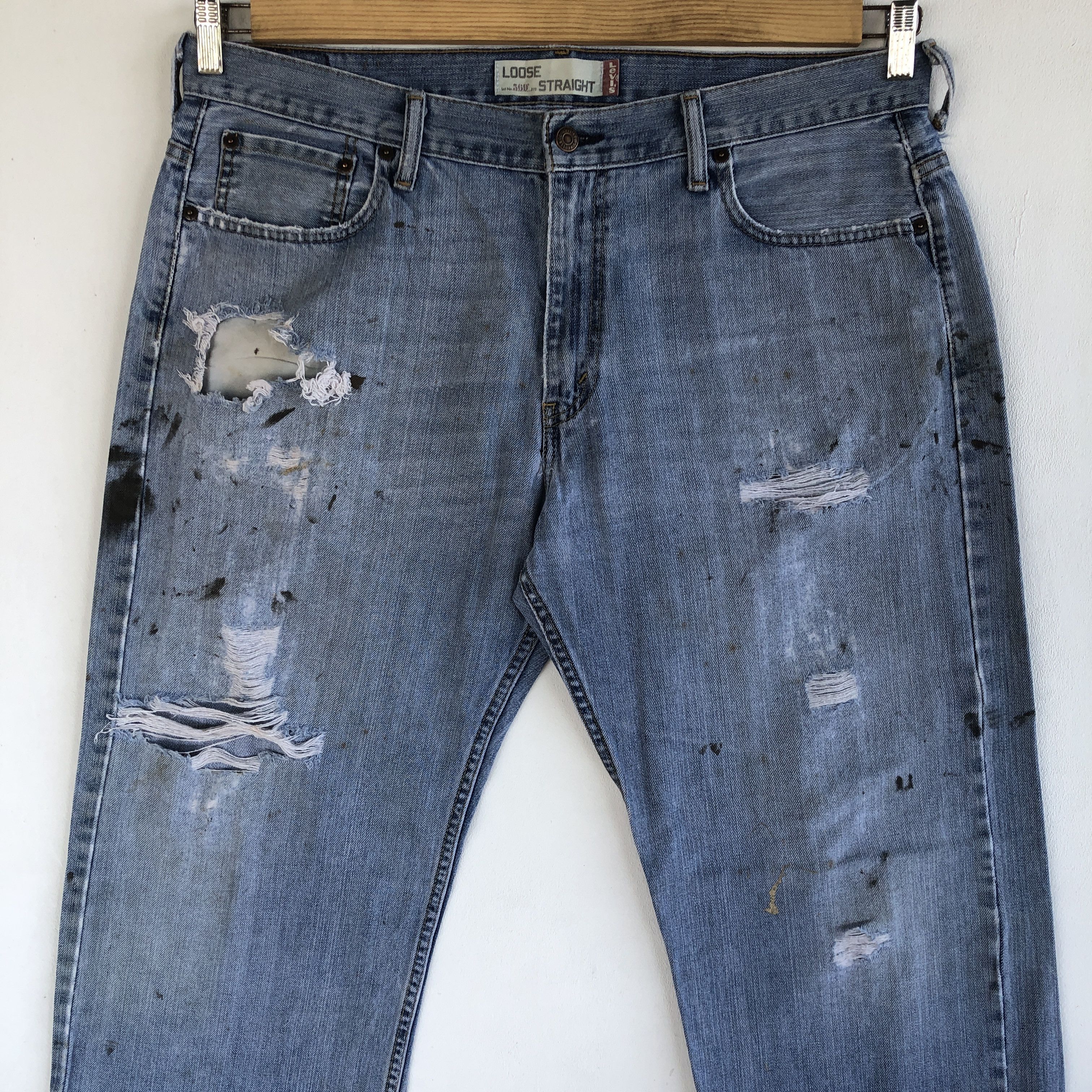 Levi's Crazy Y2K Baggy Distressed Levi's 569 Jeans Grunge Denim Size US 36 / EU 52 - 5 Thumbnail