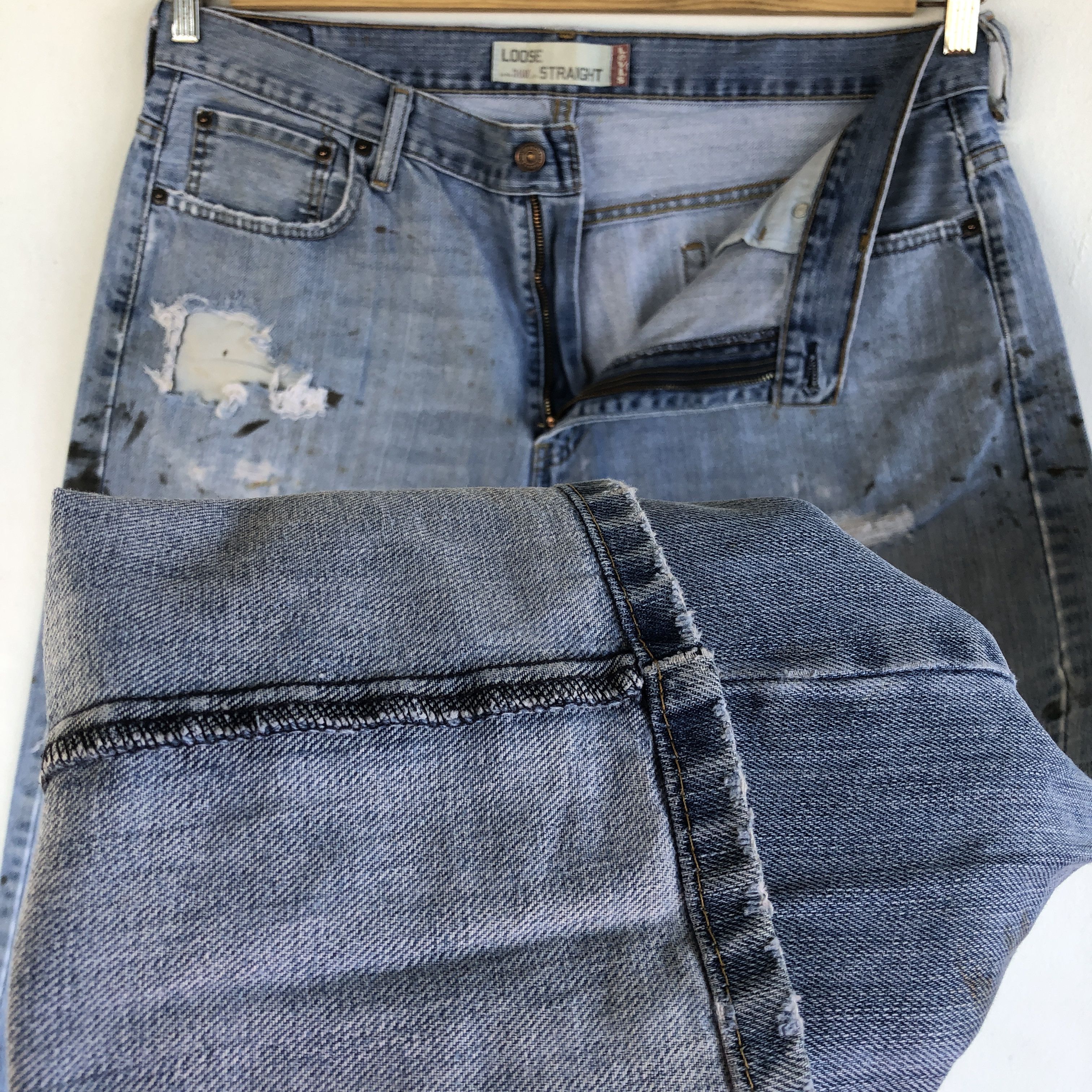 Levi's Crazy Y2K Baggy Distressed Levi's 569 Jeans Grunge Denim Size US 36 / EU 52 - 10 Thumbnail