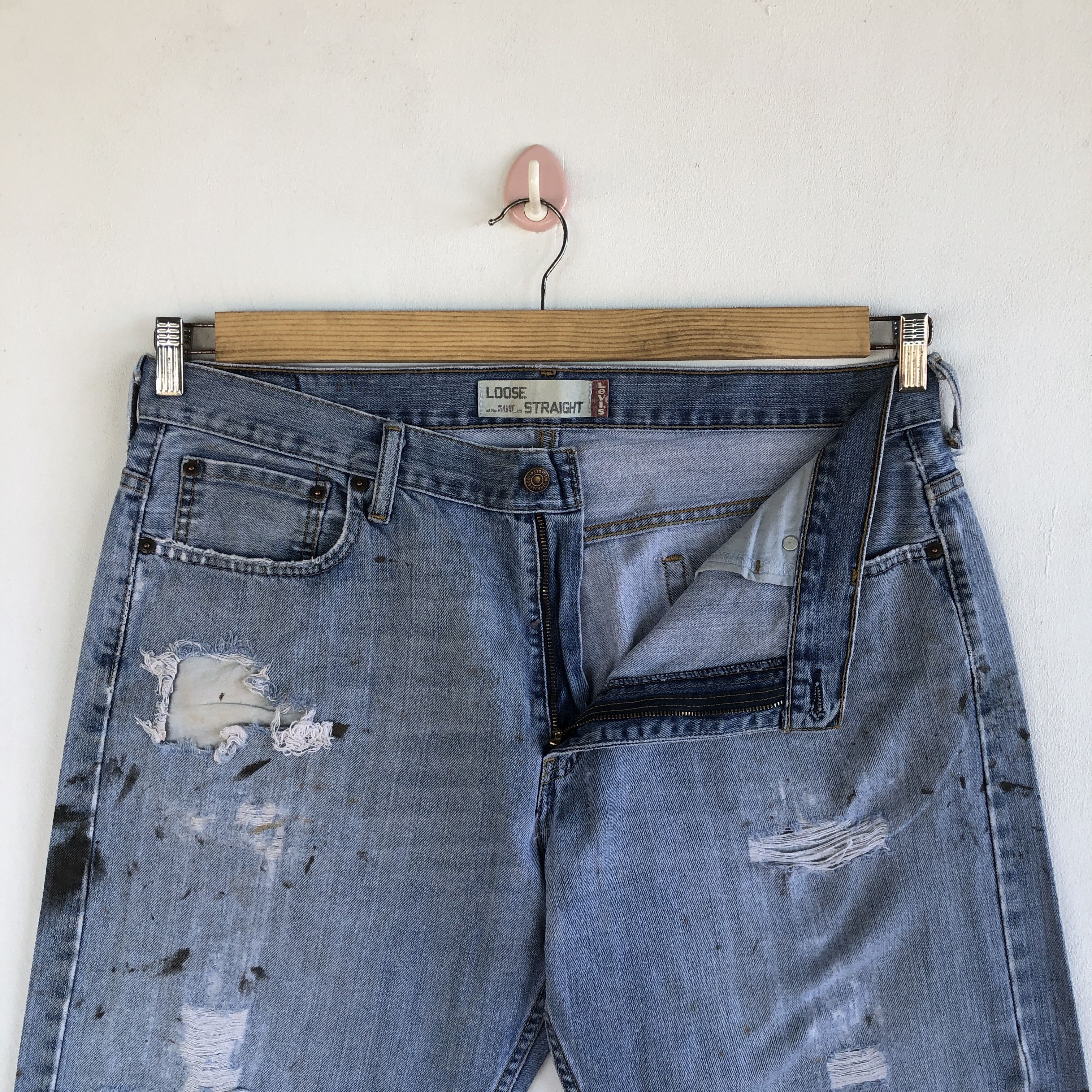 Levi's Crazy Y2K Baggy Distressed Levi's 569 Jeans Grunge Denim Size US 36 / EU 52 - 8 Thumbnail
