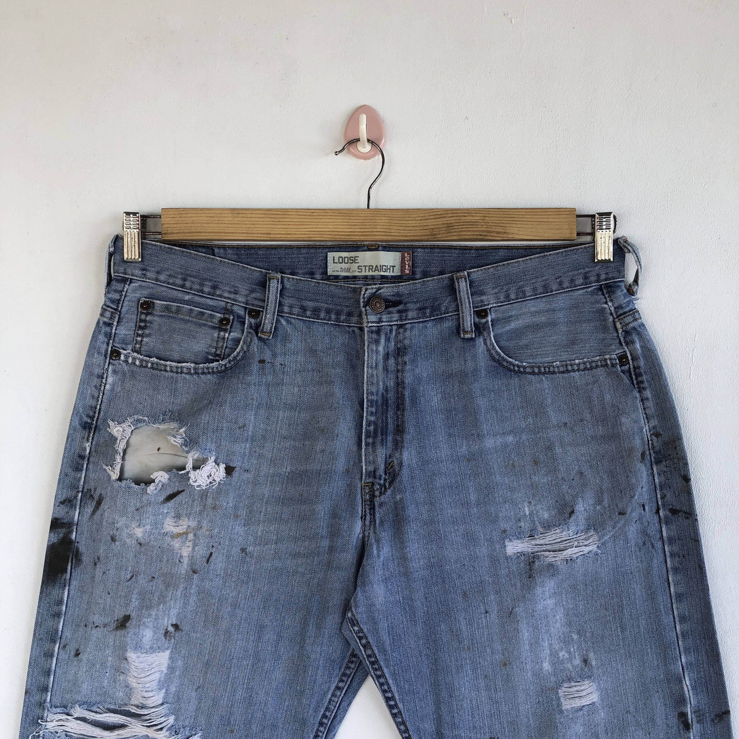 Levi's Crazy Y2K Baggy Distressed Levi's 569 Jeans Grunge Denim Size US 36 / EU 52 - 3 Thumbnail