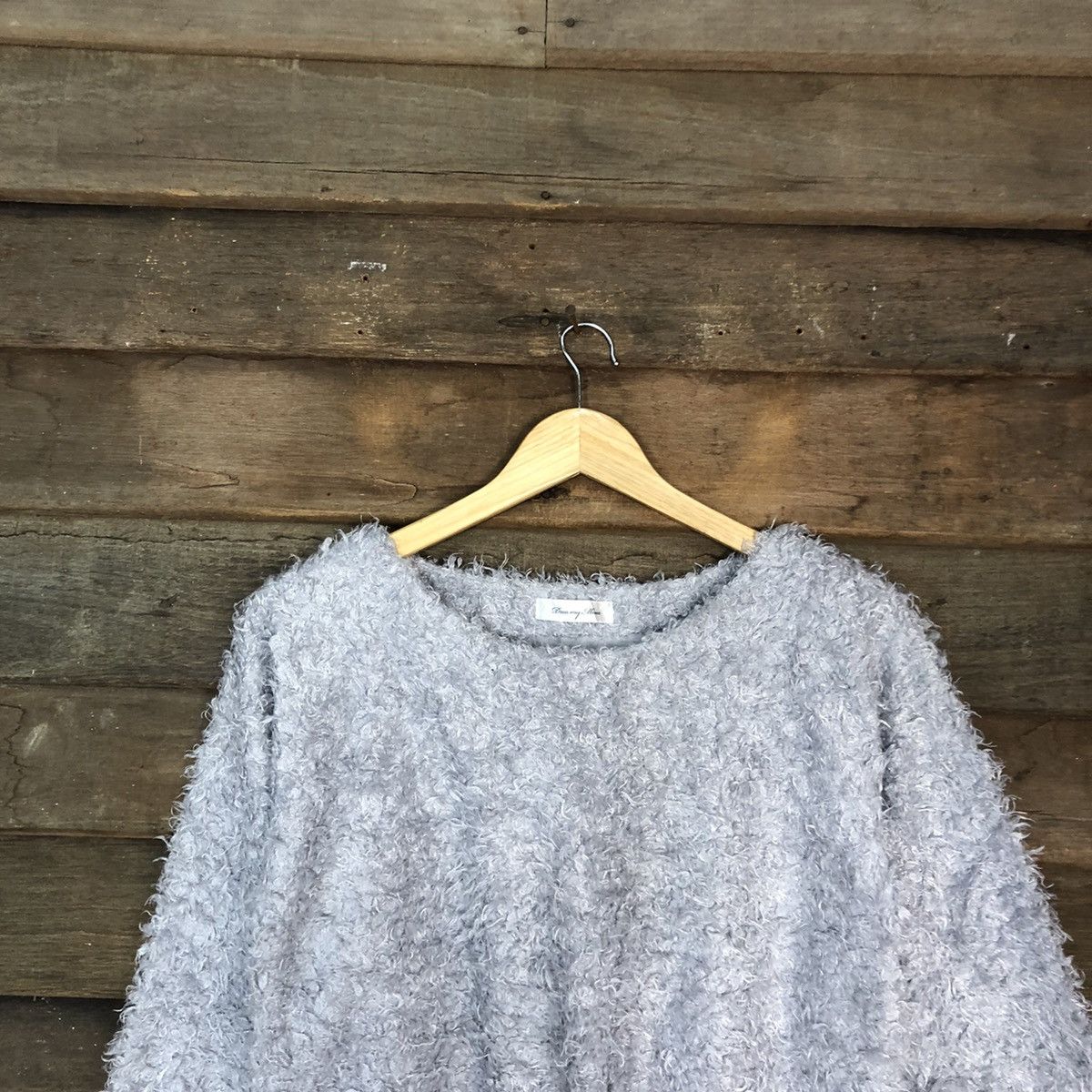 Homespun Knitwear × Japanese Brand DL Dreamy Minx Grey Mohair shaggy fur Knitwear #B628 Size S / US 4 / IT 40 - 2 Thumbnail