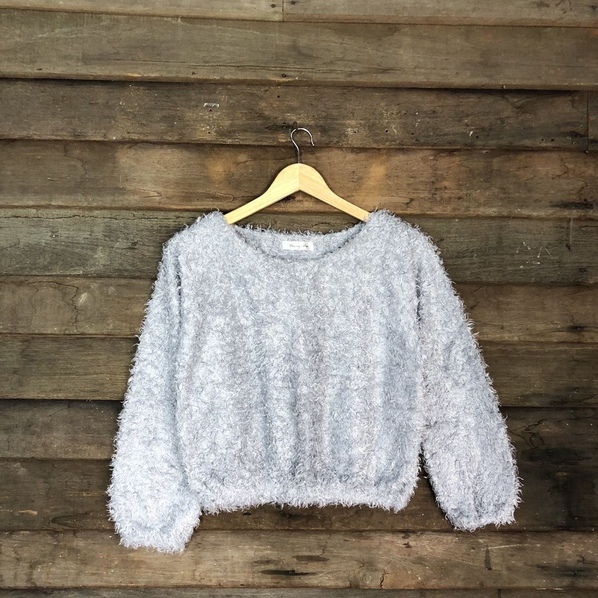Homespun Knitwear × Japanese Brand DL Dreamy Minx Grey Mohair shaggy fur Knitwear #B628 Size S / US 4 / IT 40 - 3 Thumbnail