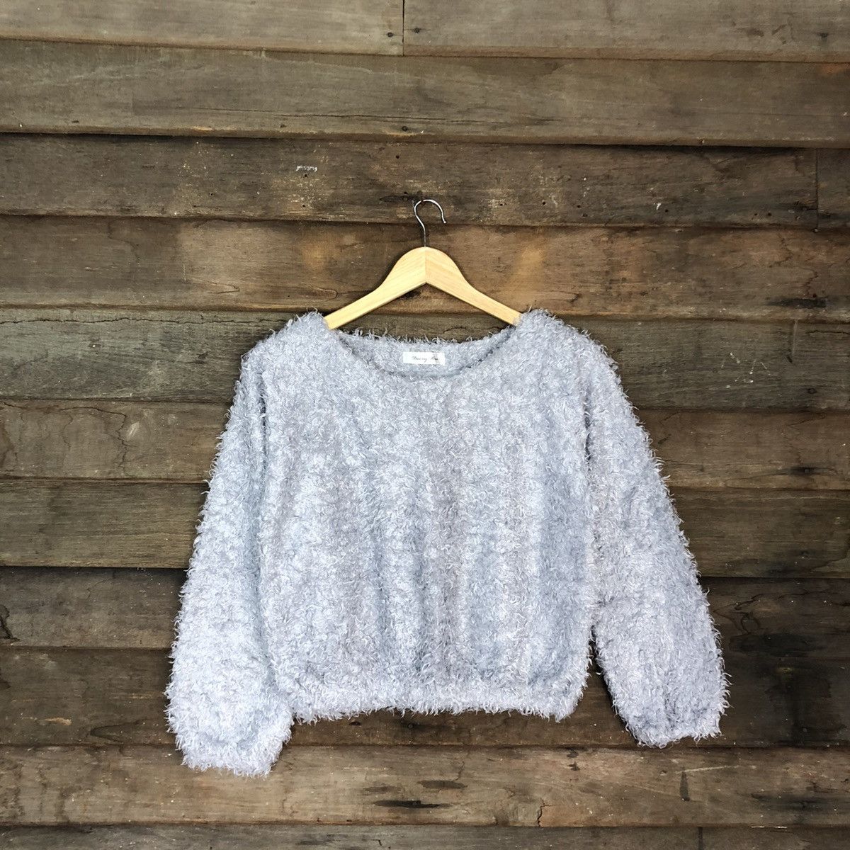 Homespun Knitwear × Japanese Brand DL Dreamy Minx Grey Mohair shaggy fur Knitwear #B628 Size S / US 4 / IT 40 - 1 Thumbnail