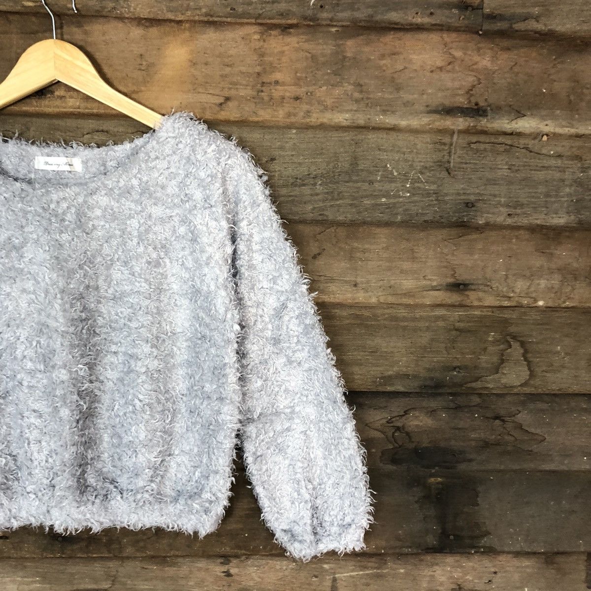 Homespun Knitwear × Japanese Brand DL Dreamy Minx Grey Mohair shaggy fur Knitwear #B628 Size S / US 4 / IT 40 - 5 Thumbnail