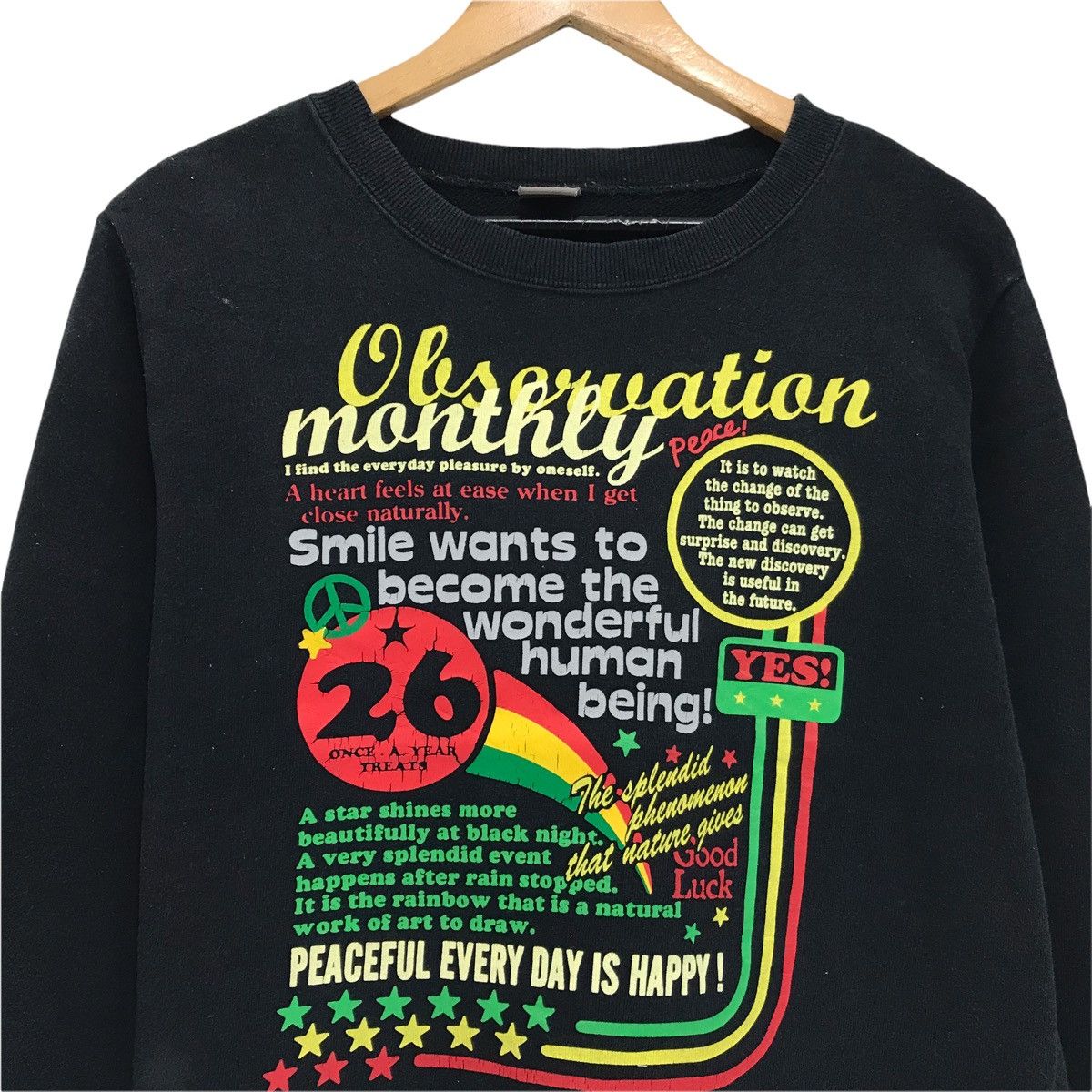 Japanese Brand × Vintage Vintage Peace Mountain Every Day Is Happy Sweatshirt Size US S / EU 44-46 / 1 - 2 Thumbnail