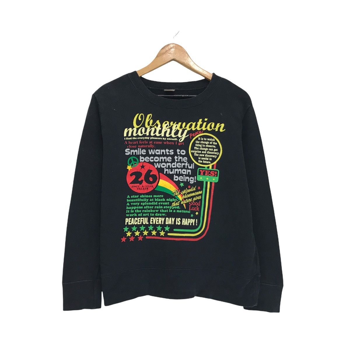 Japanese Brand × Vintage Vintage Peace Mountain Every Day Is Happy Sweatshirt Size US S / EU 44-46 / 1 - 1 Thumbnail