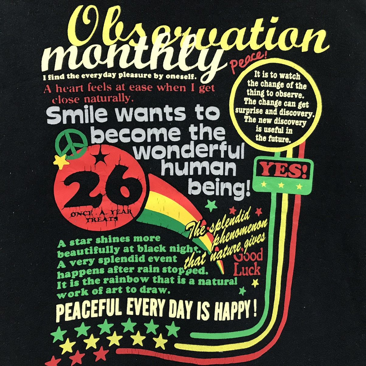 Japanese Brand × Vintage Vintage Peace Mountain Every Day Is Happy Sweatshirt Size US S / EU 44-46 / 1 - 3 Thumbnail