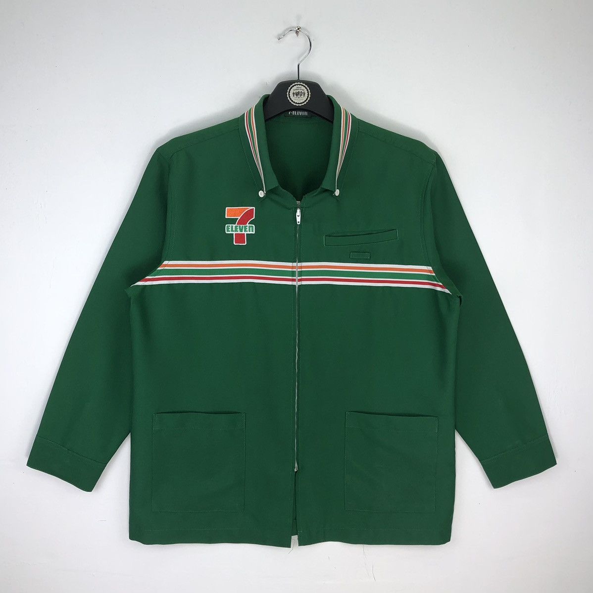 Vintage 7 ELEVEN Embroidered Logo Work Zipper Jacket