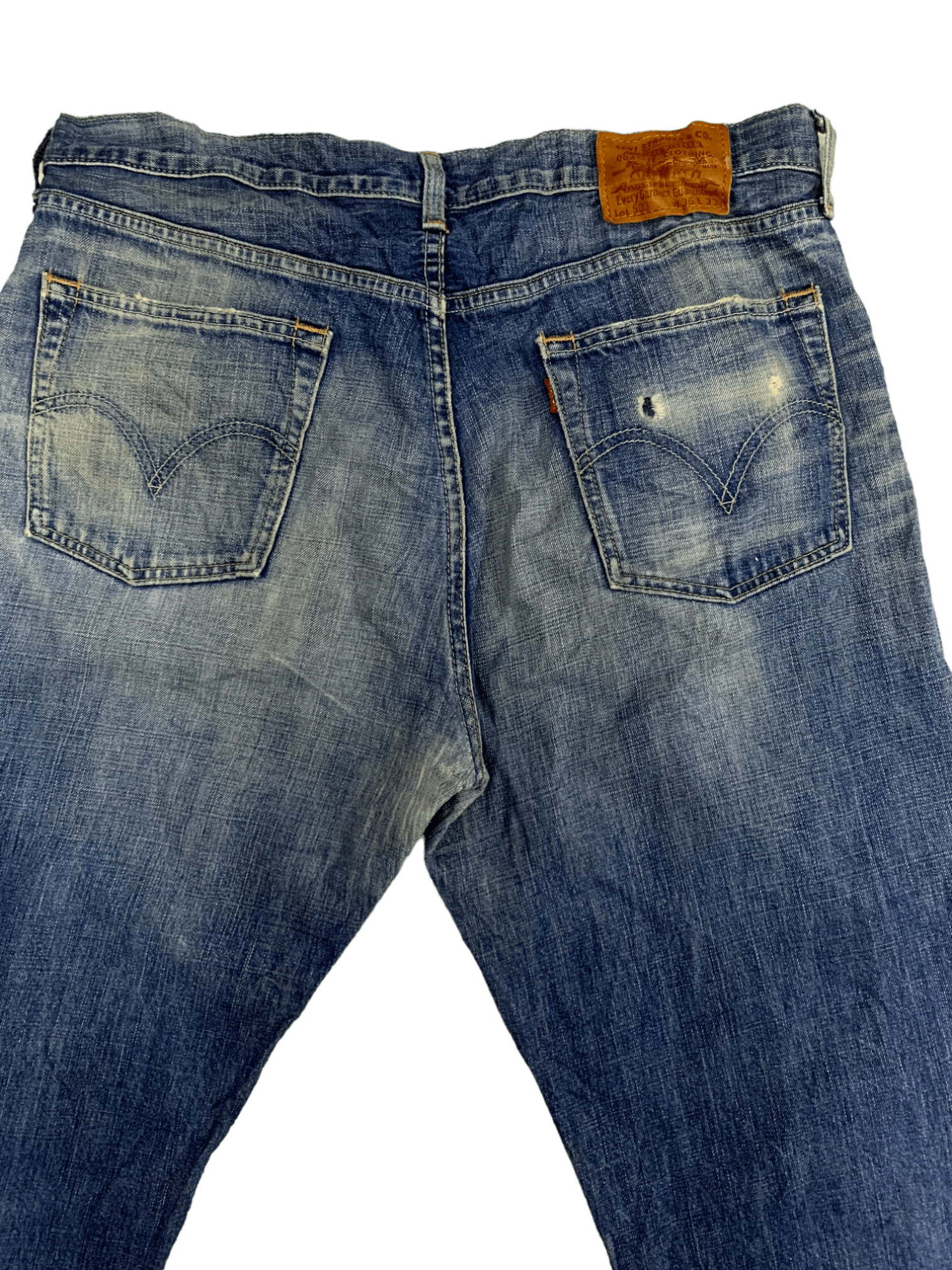 Levi's × Levi's Vintage Clothing Vintage 90s Levis 503 Mud Wash Distressed Baggy Jeans 34x32 Size US 34 / EU 50 - 7 Thumbnail
