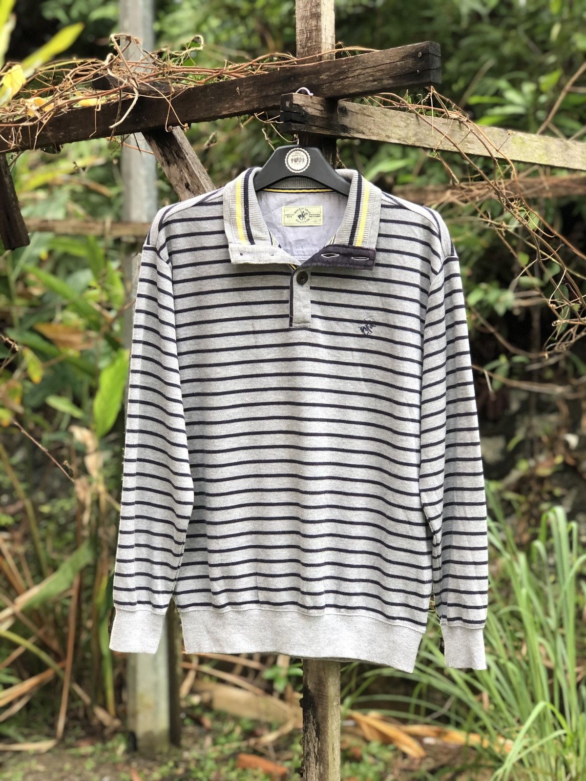 Vintage Beverly Hills Striped Polo Shirt