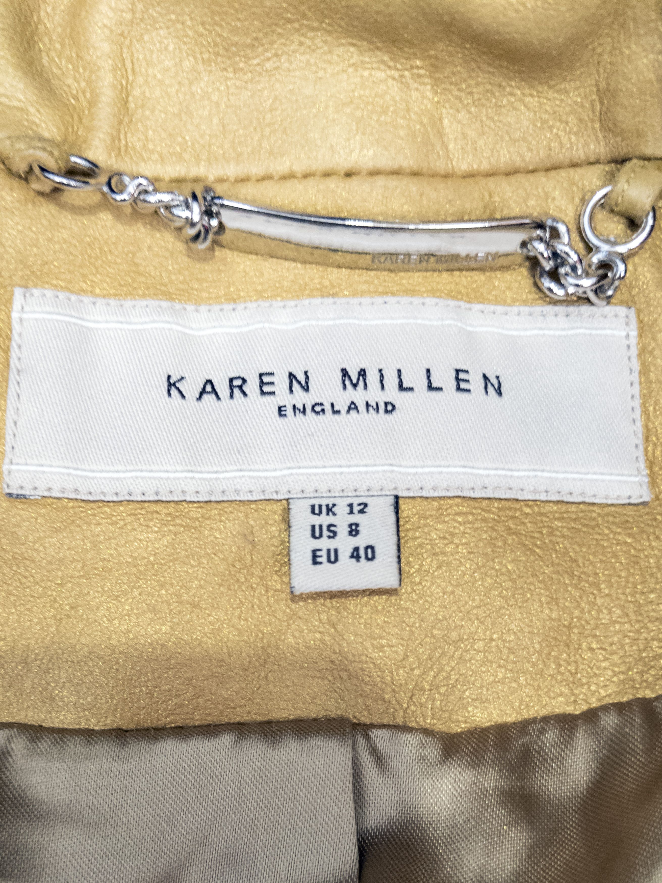 Karen Millen Karen Millen Yellow Leather Biker Jacket Size M / US 6-8 / IT 42-44 - 15 Thumbnail