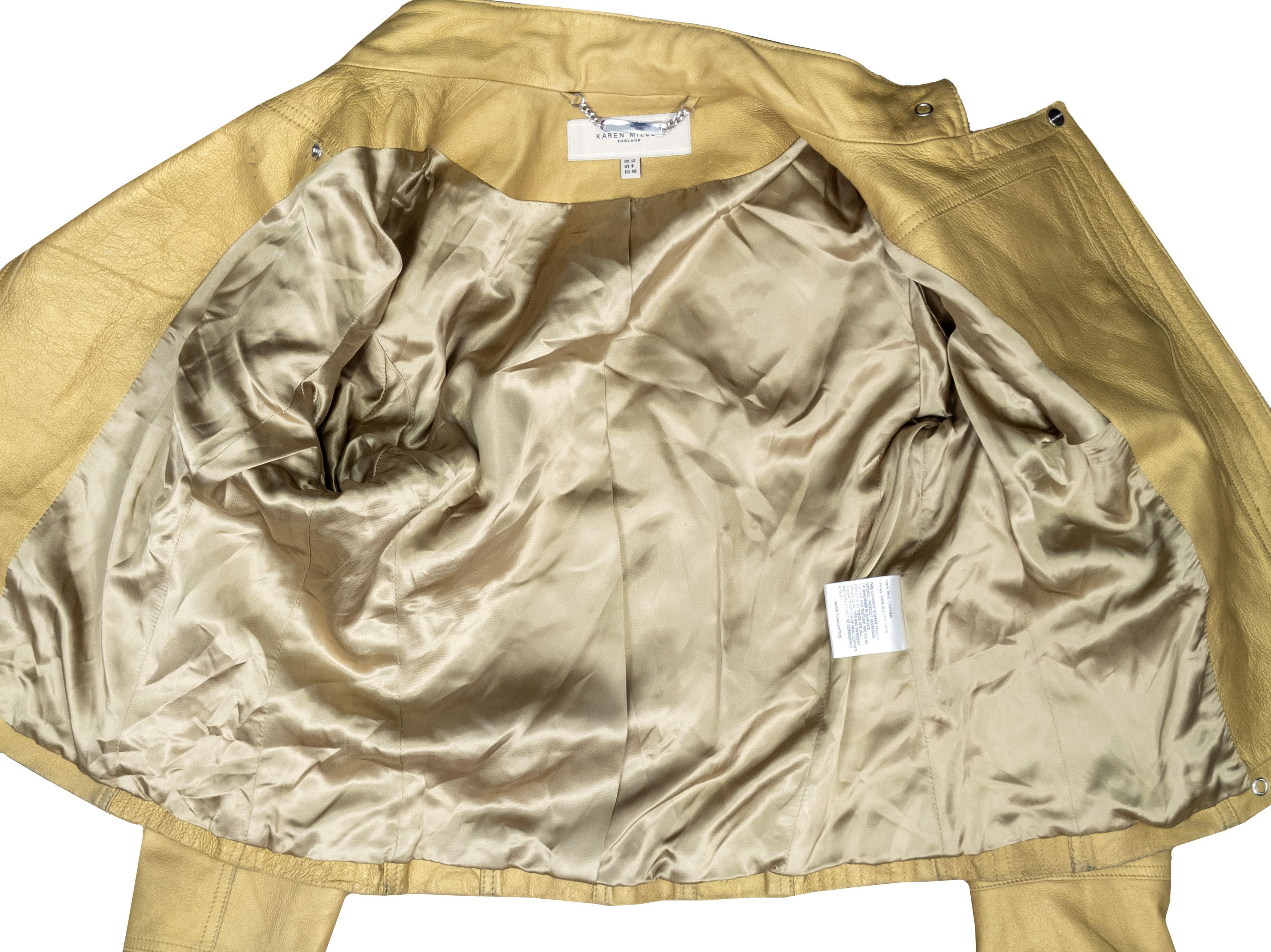 Karen Millen Karen Millen Yellow Leather Biker Jacket Size M / US 6-8 / IT 42-44 - 14 Thumbnail