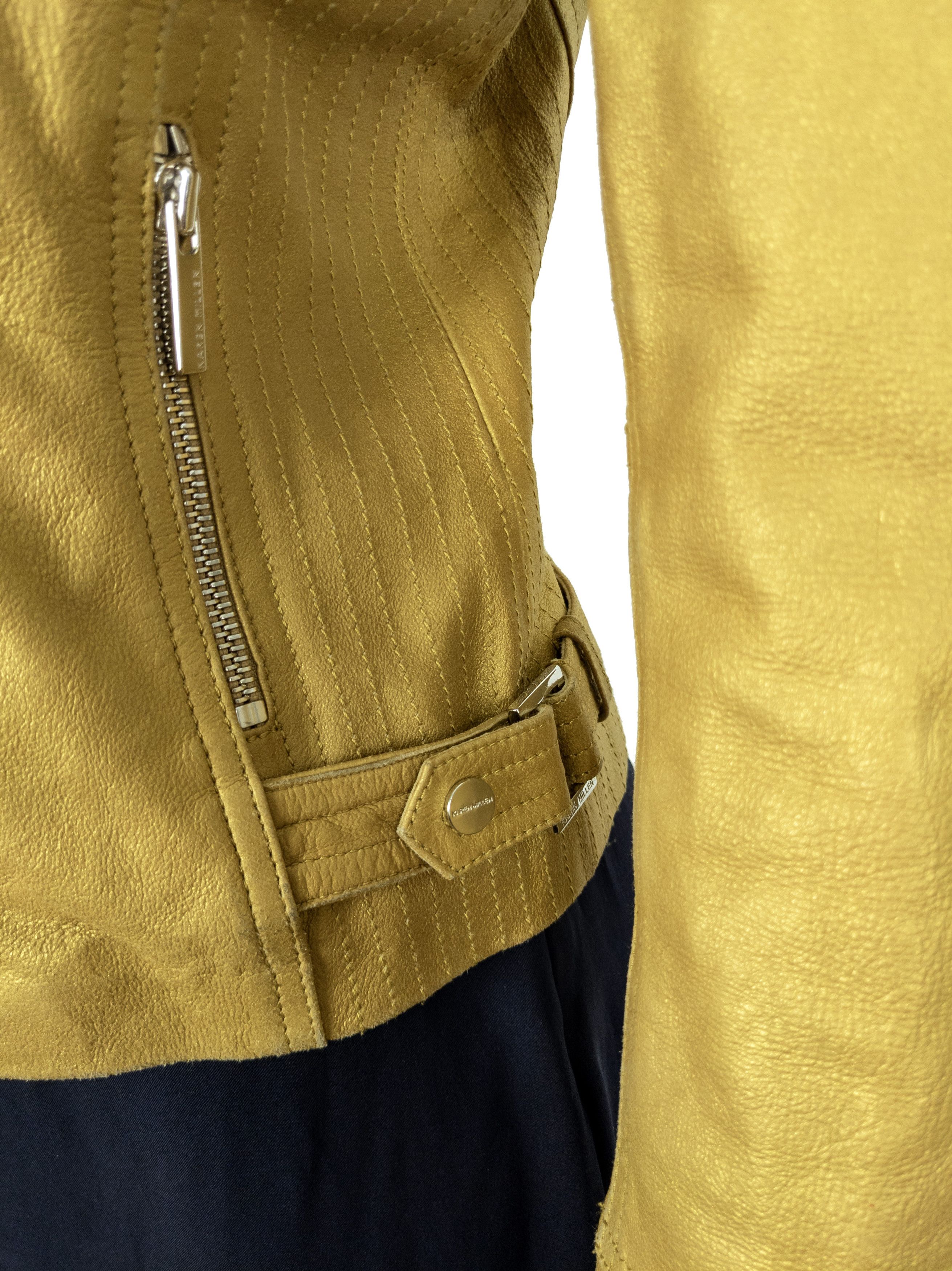 Karen Millen Karen Millen Yellow Leather Biker Jacket Size M / US 6-8 / IT 42-44 - 11 Thumbnail