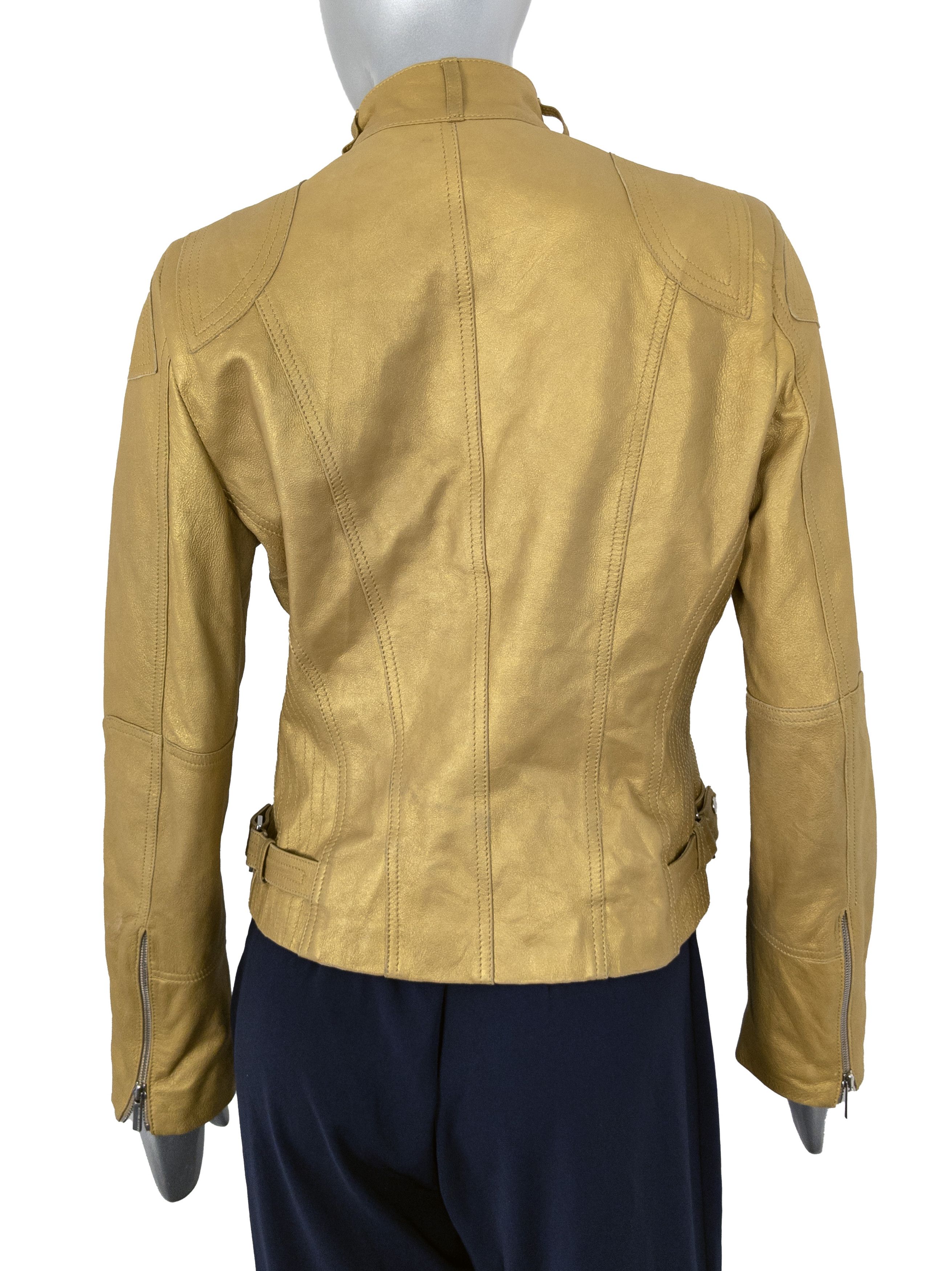 Karen Millen Karen Millen Yellow Leather Biker Jacket Size M / US 6-8 / IT 42-44 - 7 Thumbnail