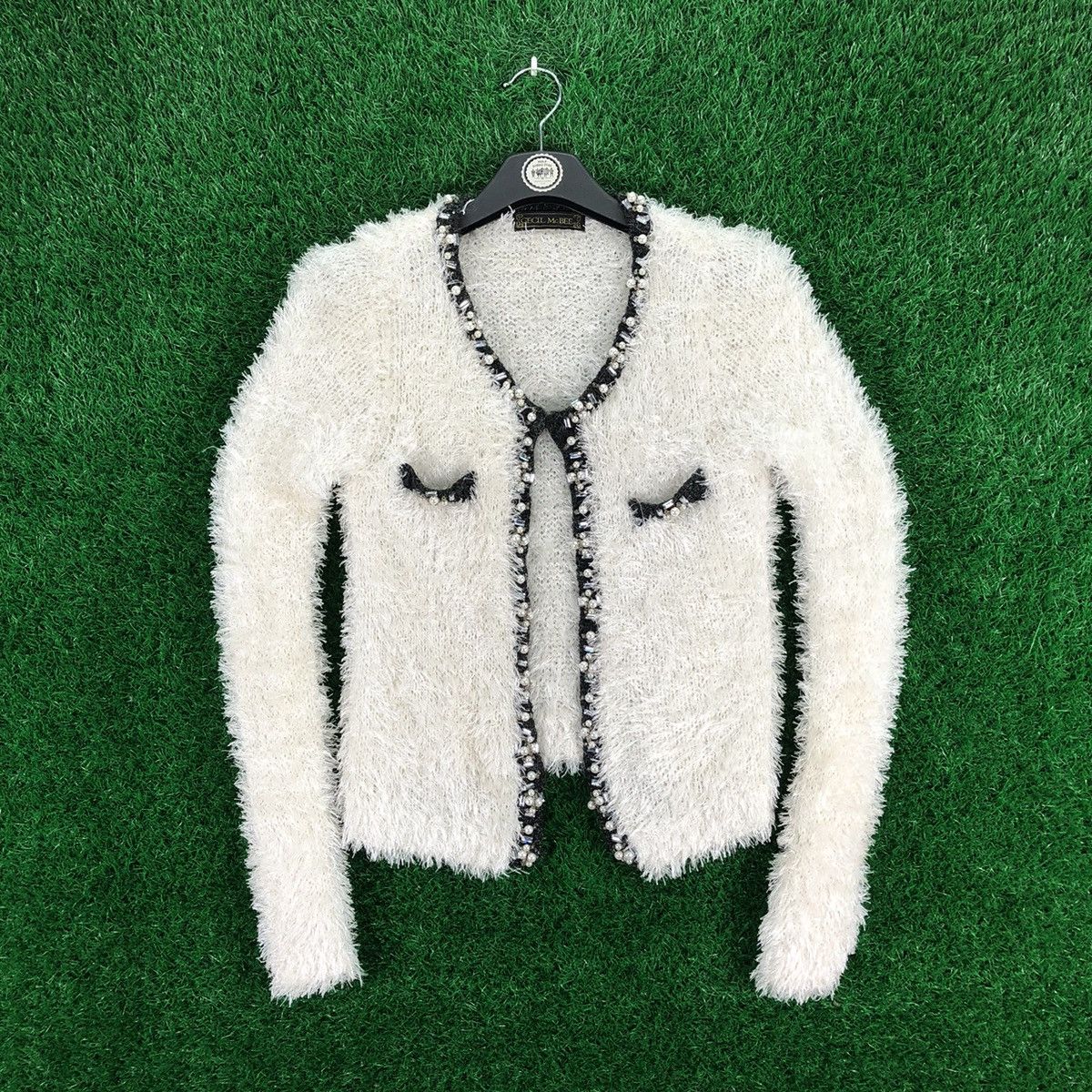 CECIL McBee Mohair Fur Cardigan Luxury Style For Ladies