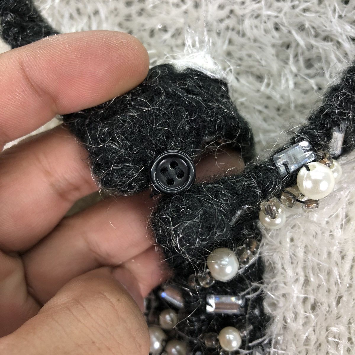 Japanese Brand CECIL McBee Mohair Fur Cardigan Luxury Style For Ladies Size XS / US 0-2 / IT 36-38 - 10 Thumbnail
