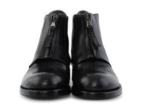 image of Avant Garde x Italian Designers Guidi-Style Detroit Cordovan Leather Front-Zip Boots in Black (Size