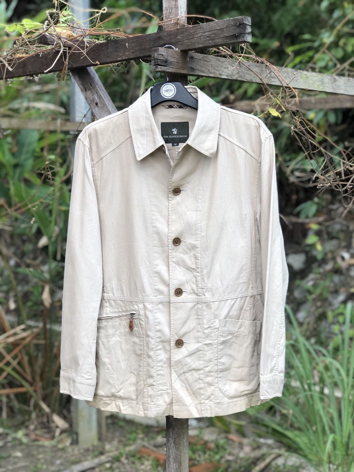 Japanese Brand Vintage Striped Chore Jacket by The Scotch House Size US M / EU 48-50 / 2 - 1 Thumbnail
