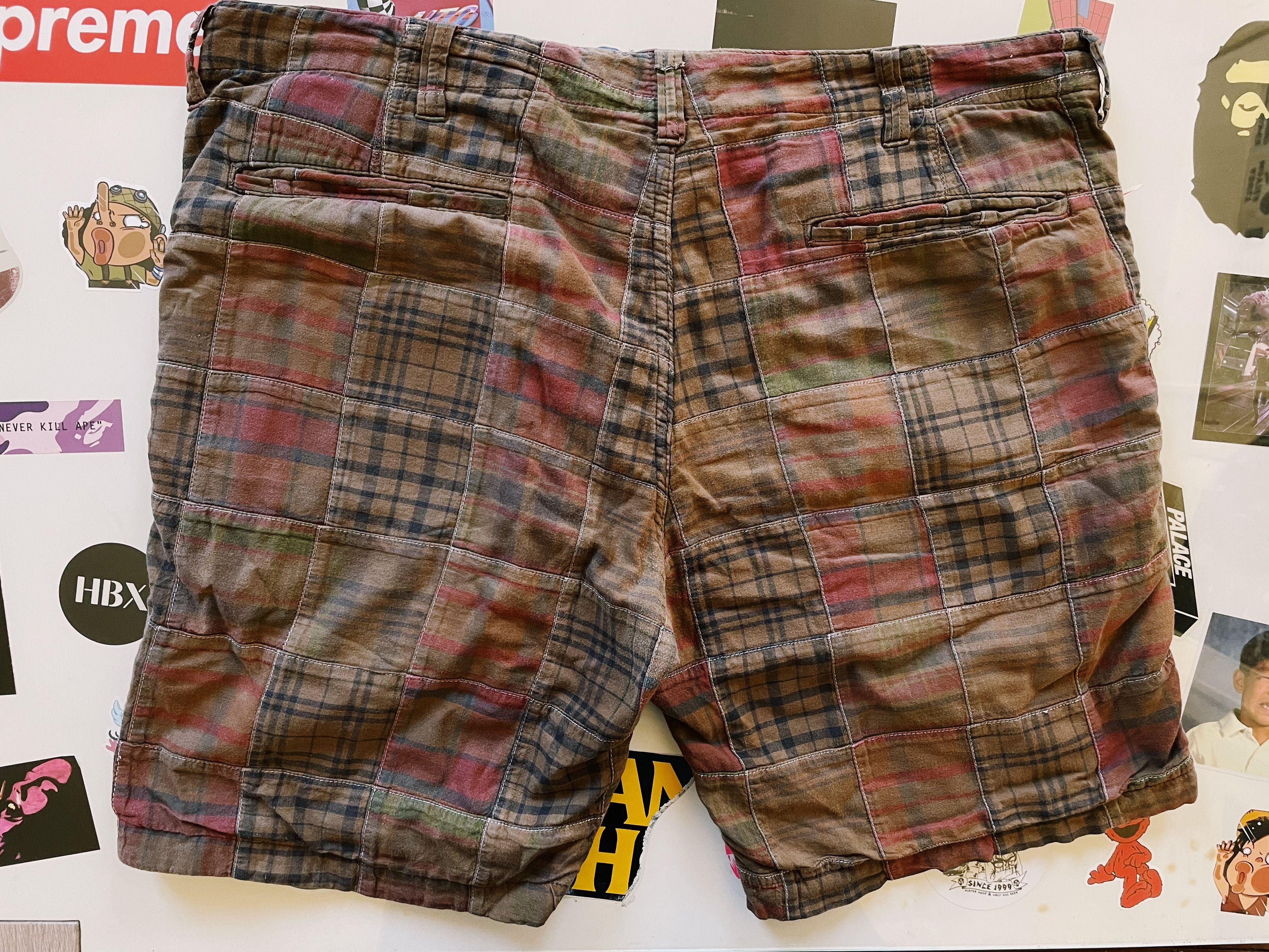 Bape Bape A Bathing Ape Checkered Shorts Brown / Red Size US 34 / EU 50 - 2 Thumbnail