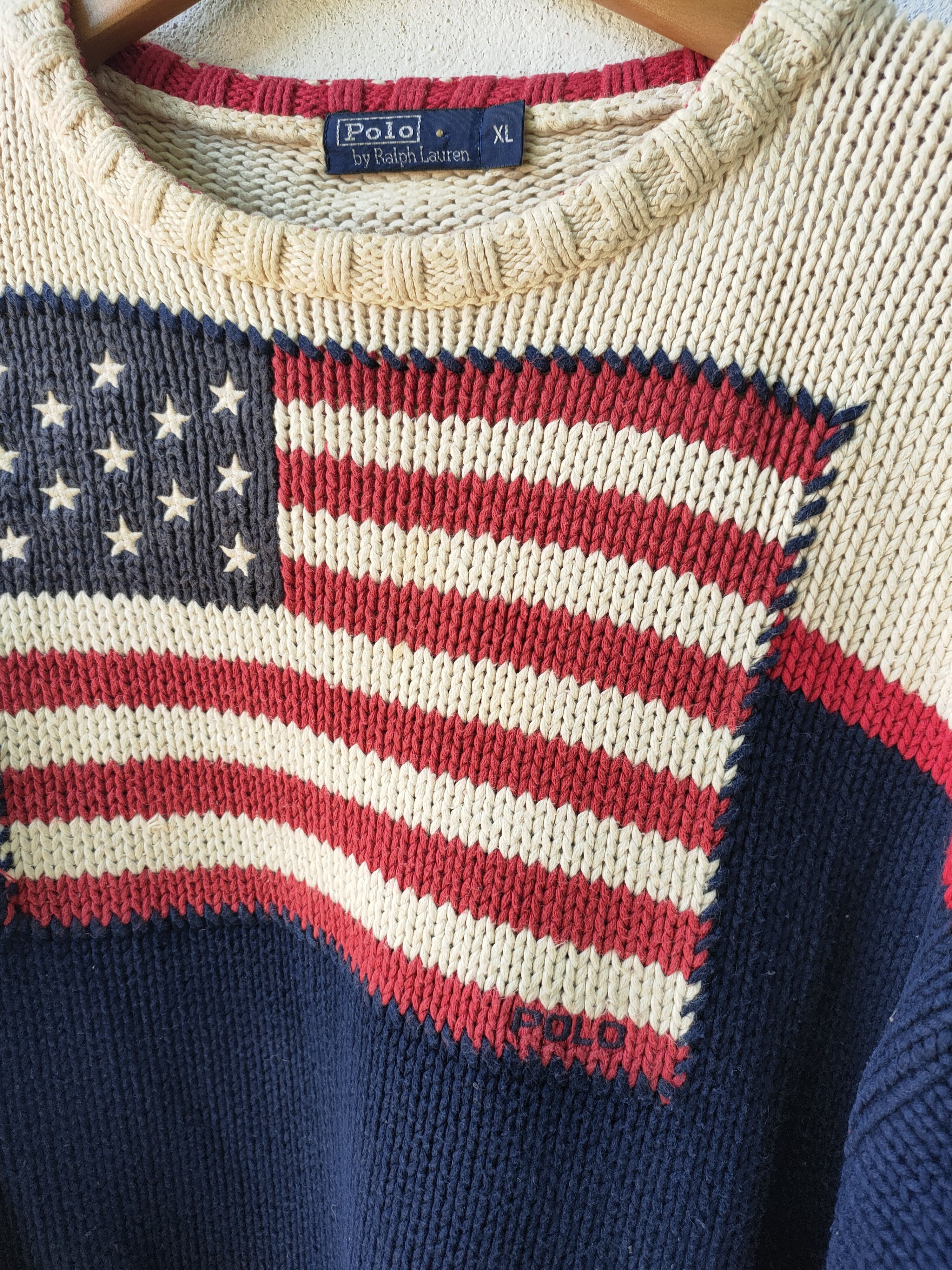 Polo Ralph Lauren Rare Vintage polo ralph lauren usa flag knitwear Size US XL / EU 56 / 4 - 4 Thumbnail