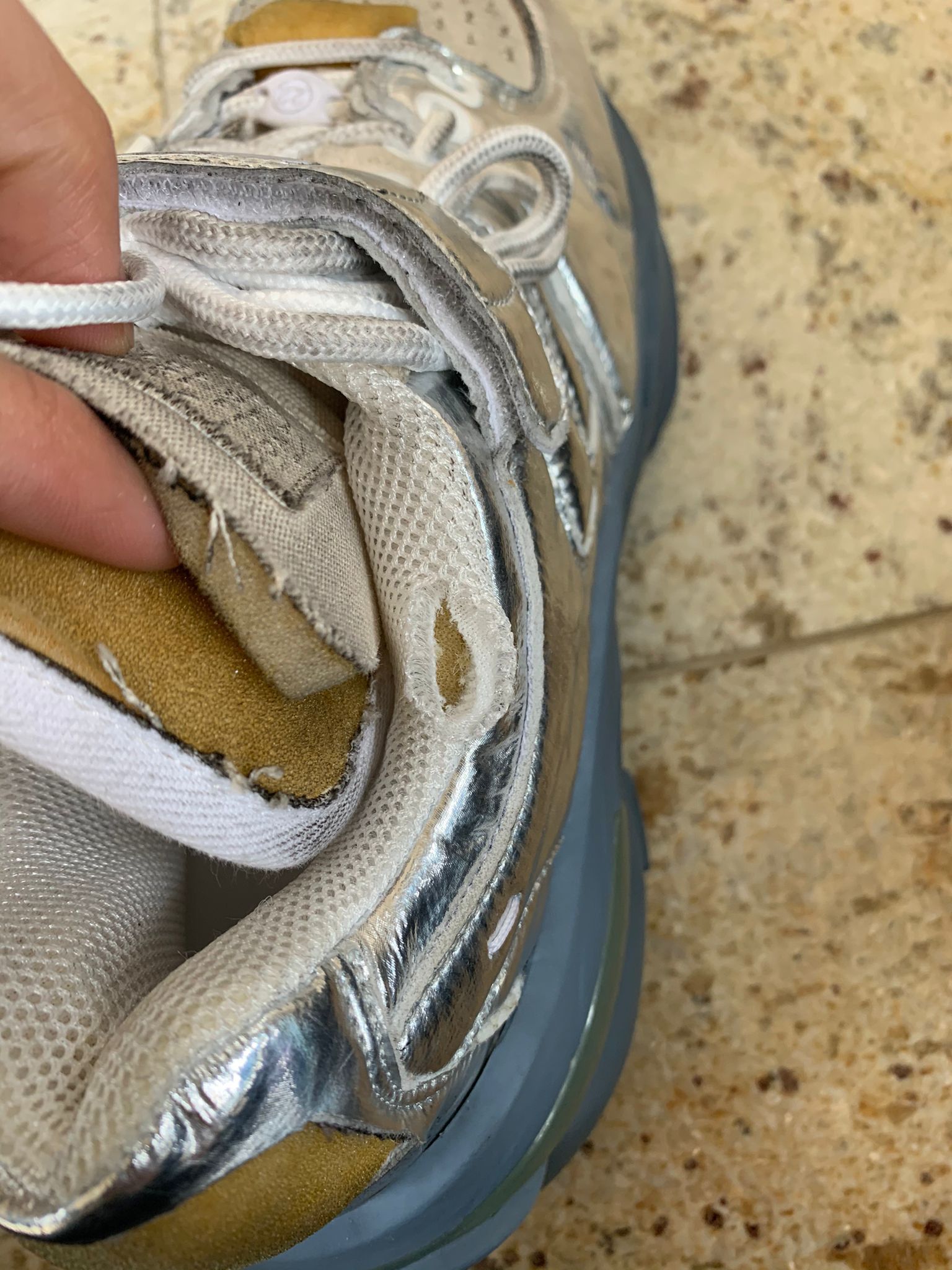 Maison Margiela Hiking Sole Trainer In Silver, Blue Sole Size US 9 / EU 42 - 9 Thumbnail
