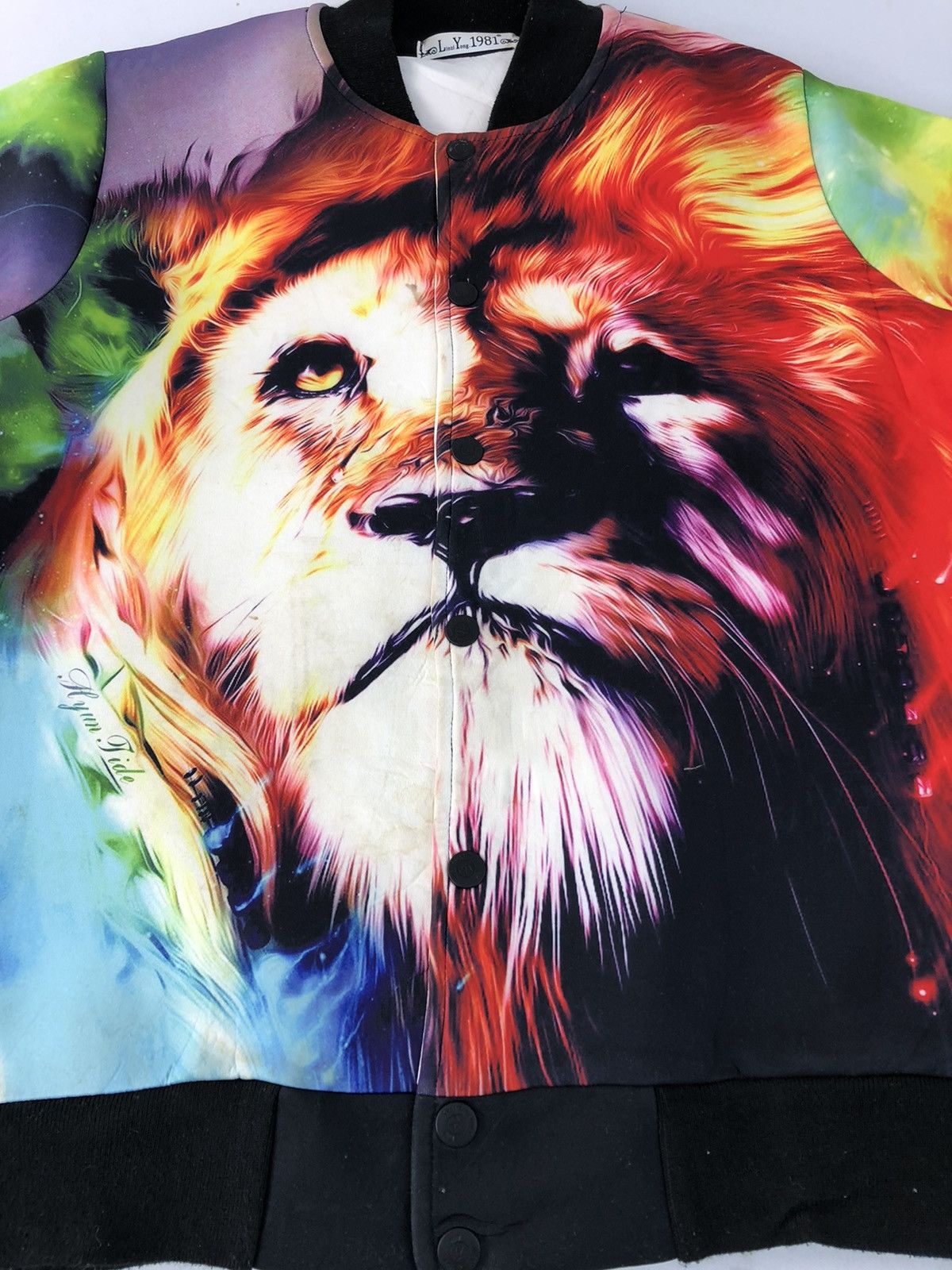 Japanese Brand Bomber Jacket Multicolour Lion Over Printed Snap Button Size US S / EU 44-46 / 1 - 3 Thumbnail