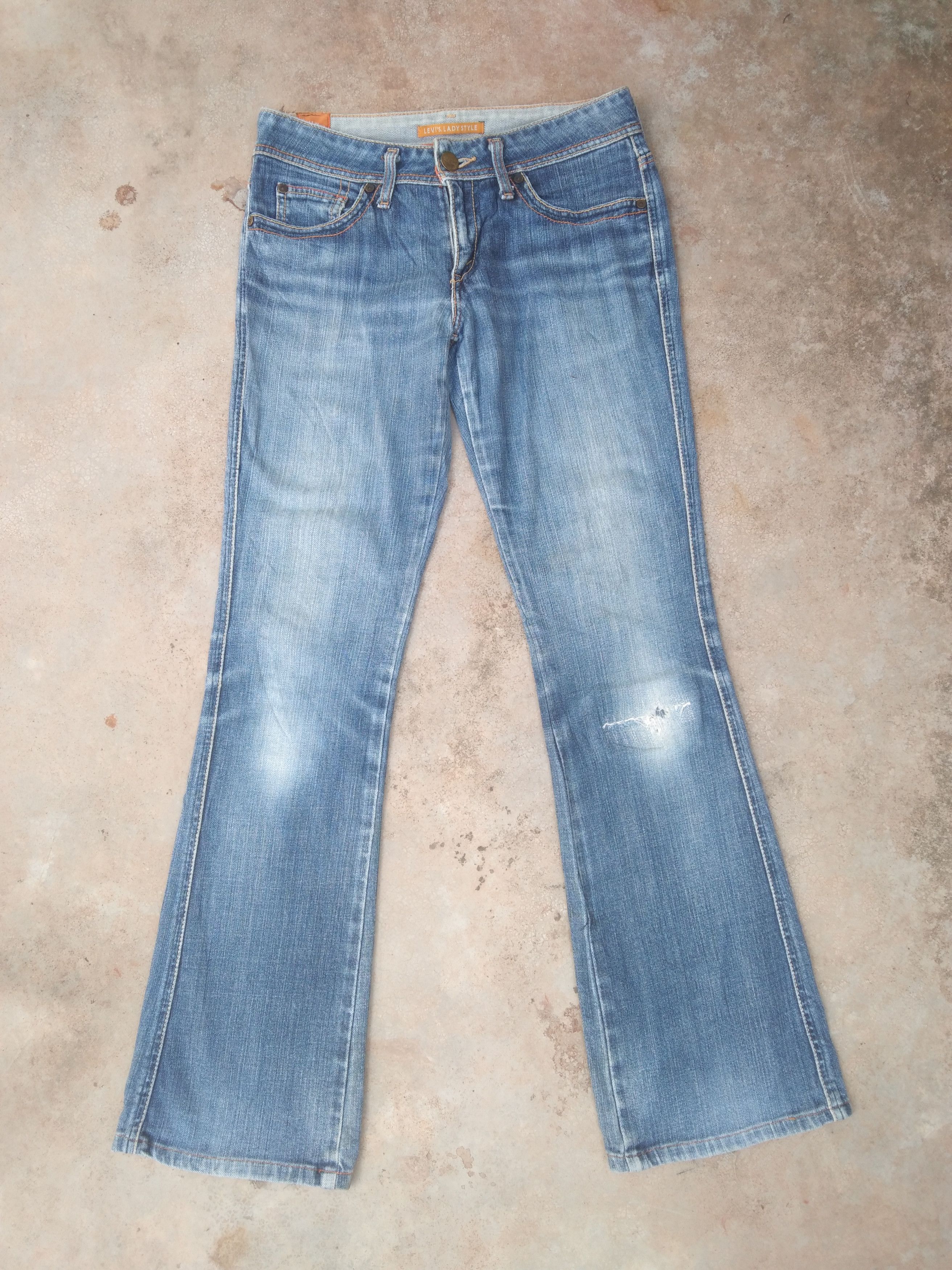 image of Vintage Flared Jeans Levis Lady Style Distressed Denim 29X30 in Blue, Men's