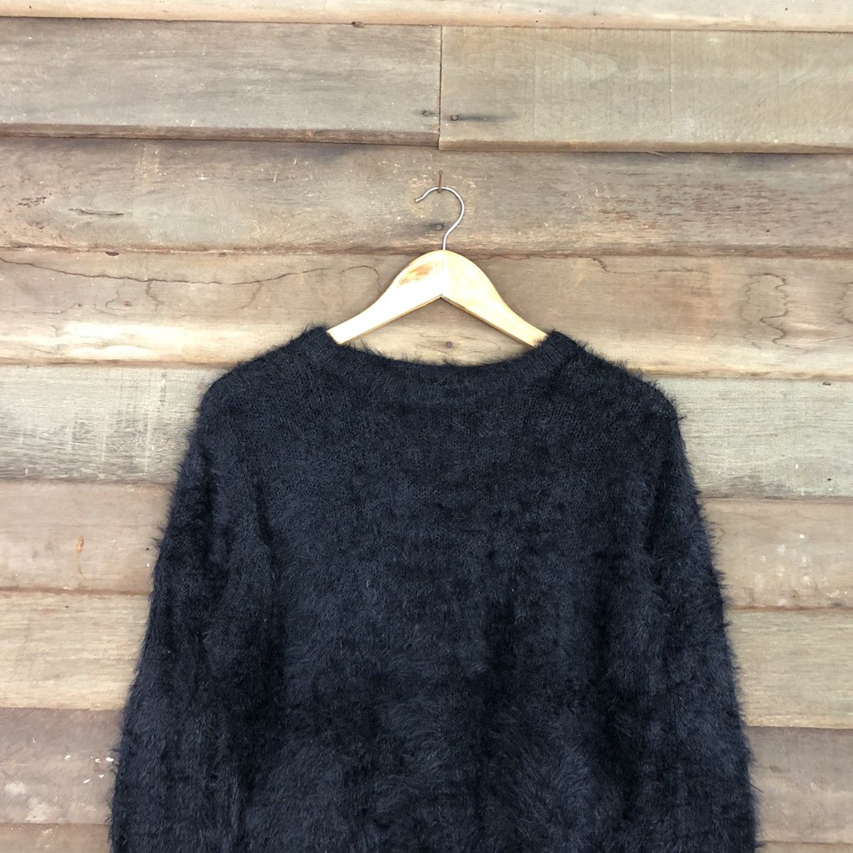 Homespun Knitwear Japan Black Mohair fur Shag Shaggy Knitwear #c1079DL Size US L / EU 52-54 / 3 - 9 Thumbnail