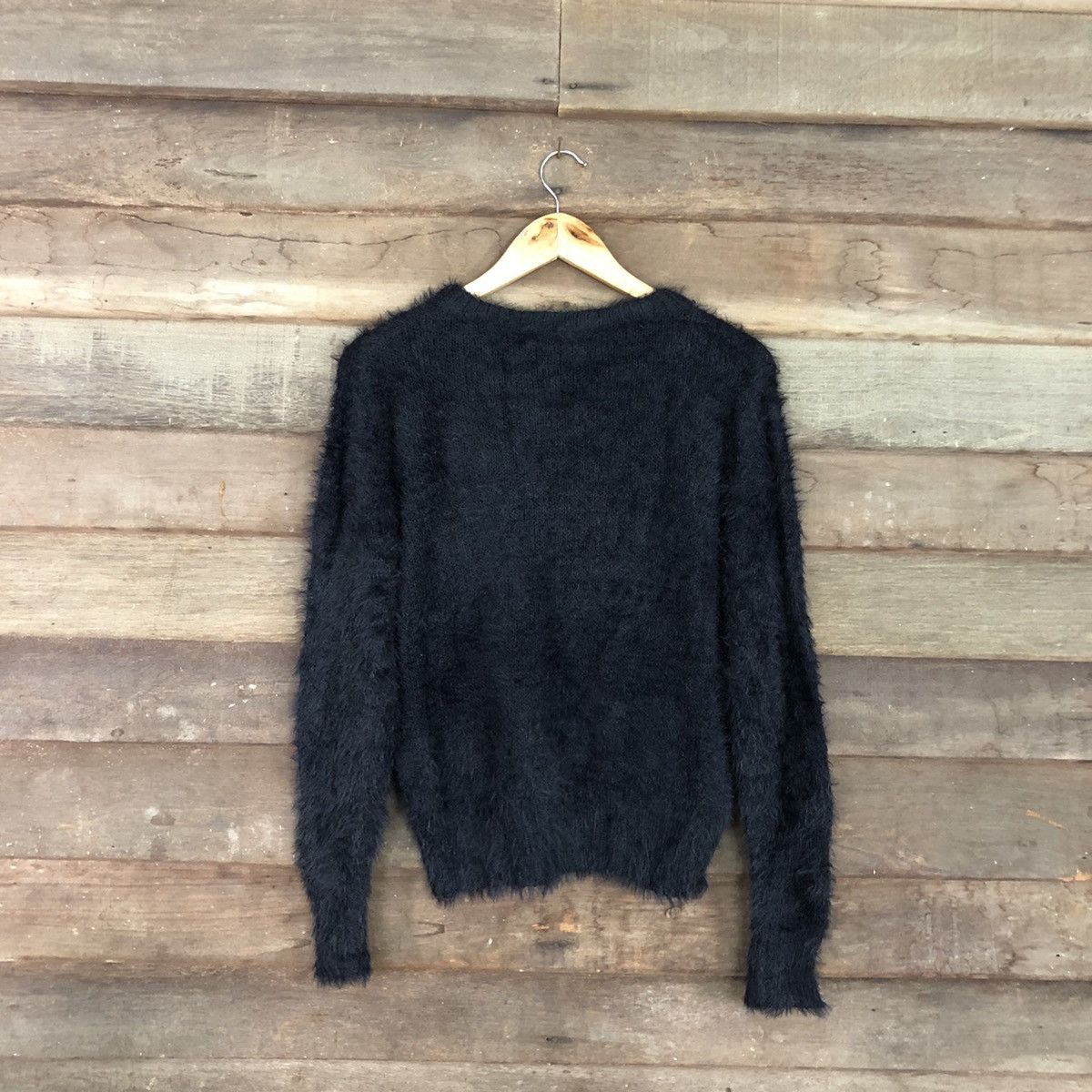 Homespun Knitwear Japan Black Mohair fur Shag Shaggy Knitwear #c1079DL Size US L / EU 52-54 / 3 - 11 Thumbnail