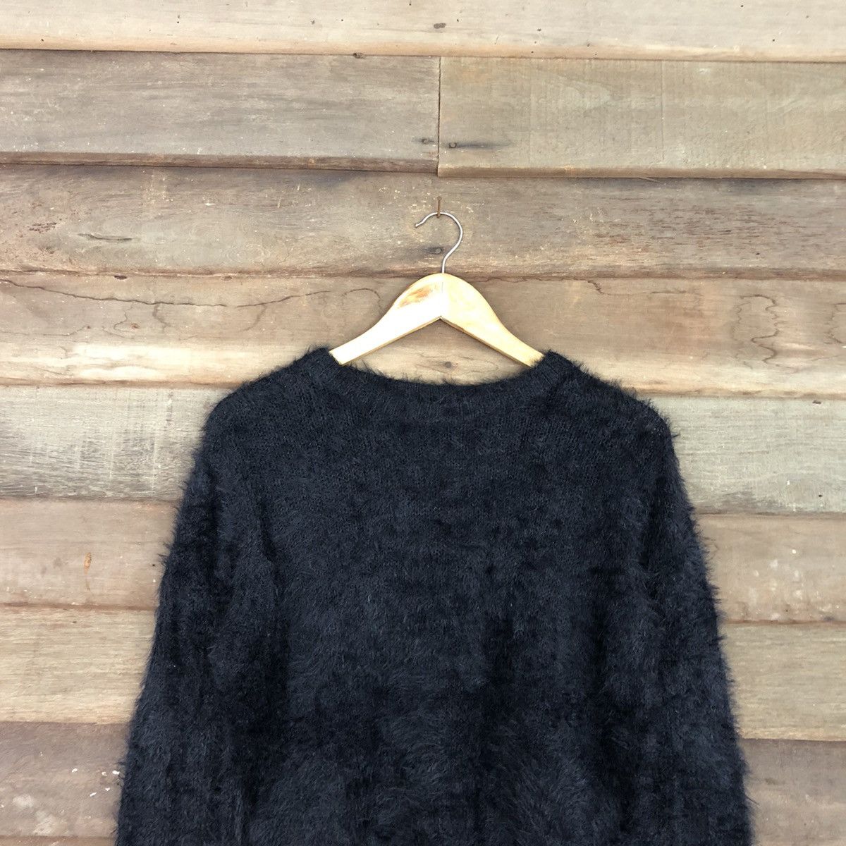 Homespun Knitwear Japan Black Mohair fur Shag Shaggy Knitwear #c1079DL Size US L / EU 52-54 / 3 - 2 Thumbnail
