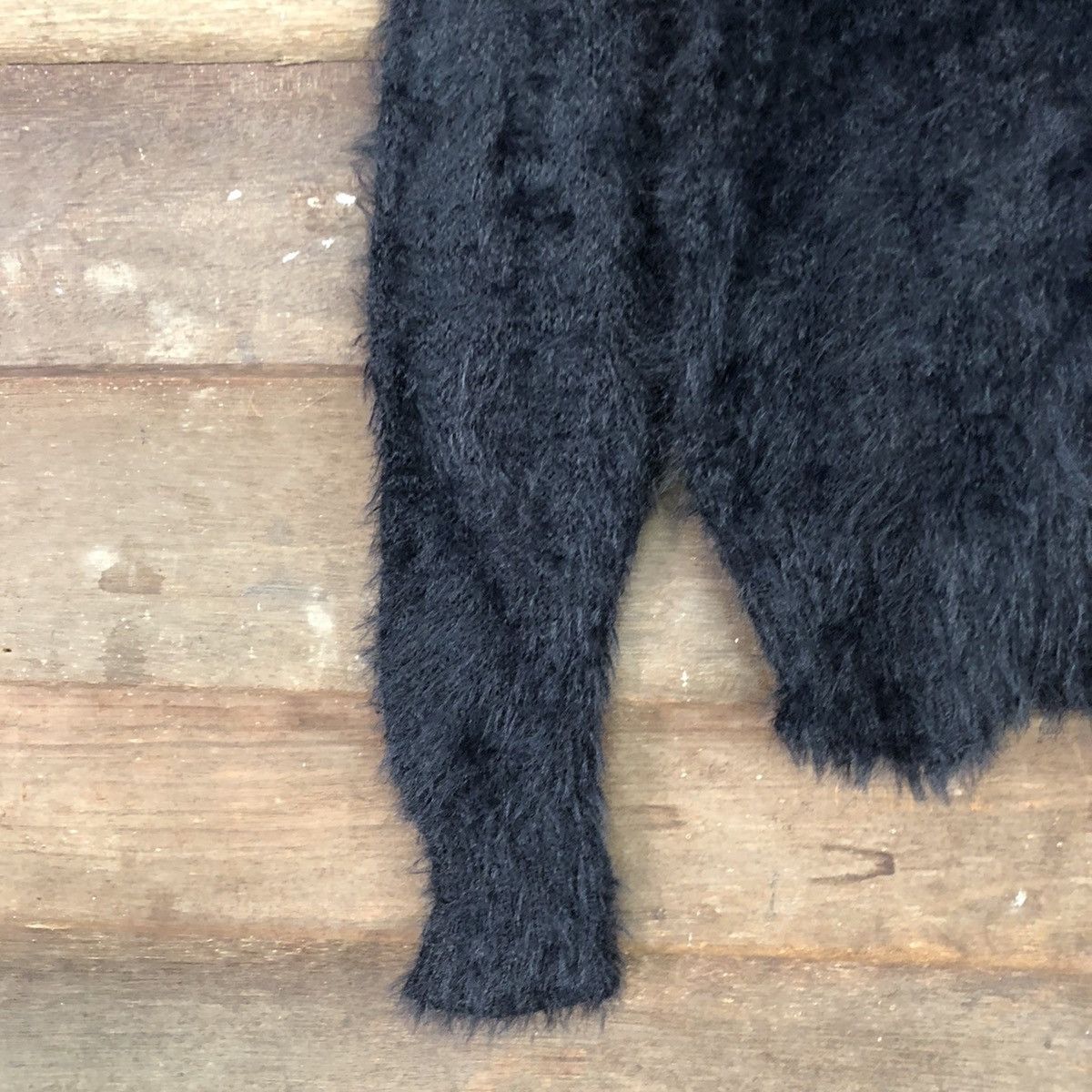 Homespun Knitwear Japan Black Mohair fur Shag Shaggy Knitwear #c1079DL Size US L / EU 52-54 / 3 - 6 Thumbnail