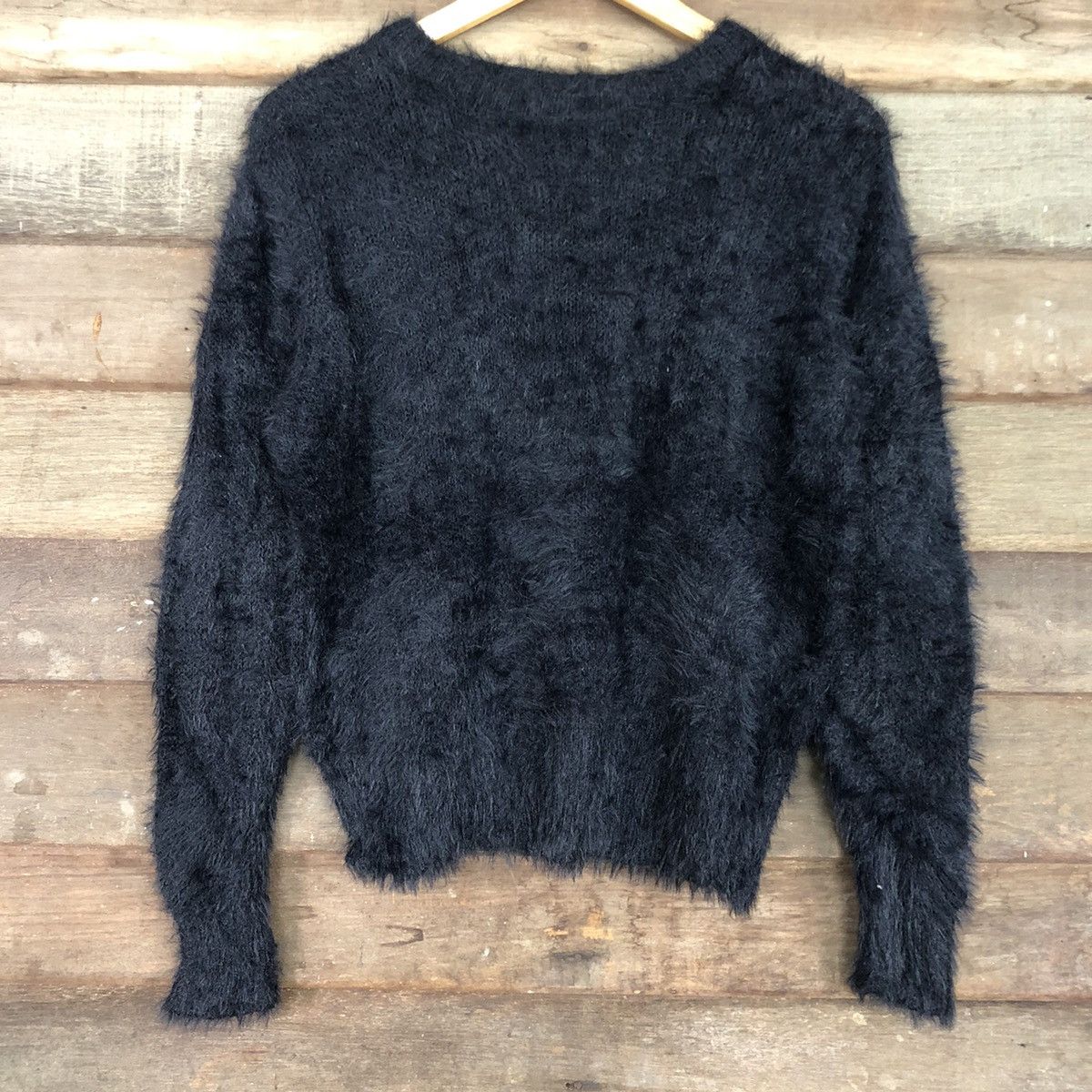 Homespun Knitwear Japan Black Mohair fur Shag Shaggy Knitwear #c1079DL Size US L / EU 52-54 / 3 - 8 Thumbnail