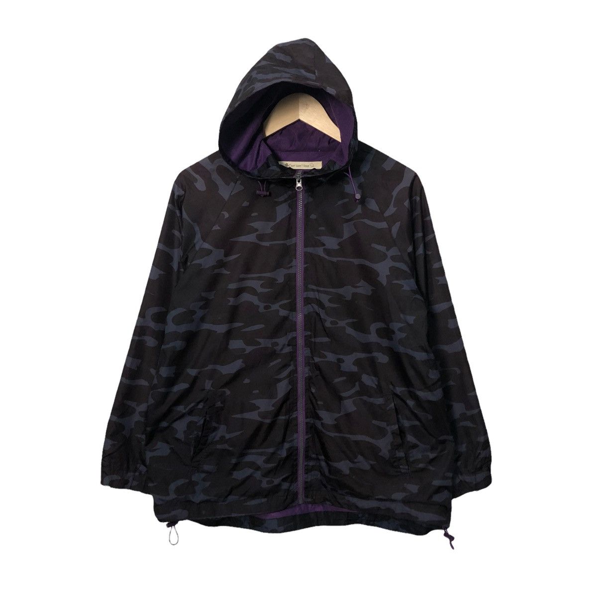 image of Cest Bien!vous Zipper Ups Camo Hoodie Jacket in Purple, Men's (Size Large)