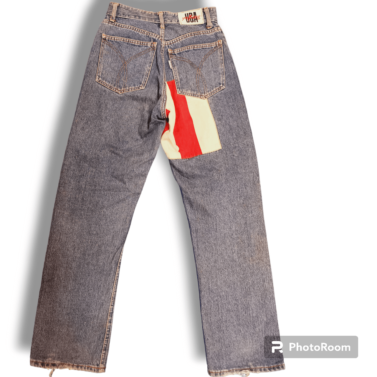 Jean You Young Made in Italy USA Flag Patchwork Denim Jeans Size US 26 / EU 42 - 2 Thumbnail