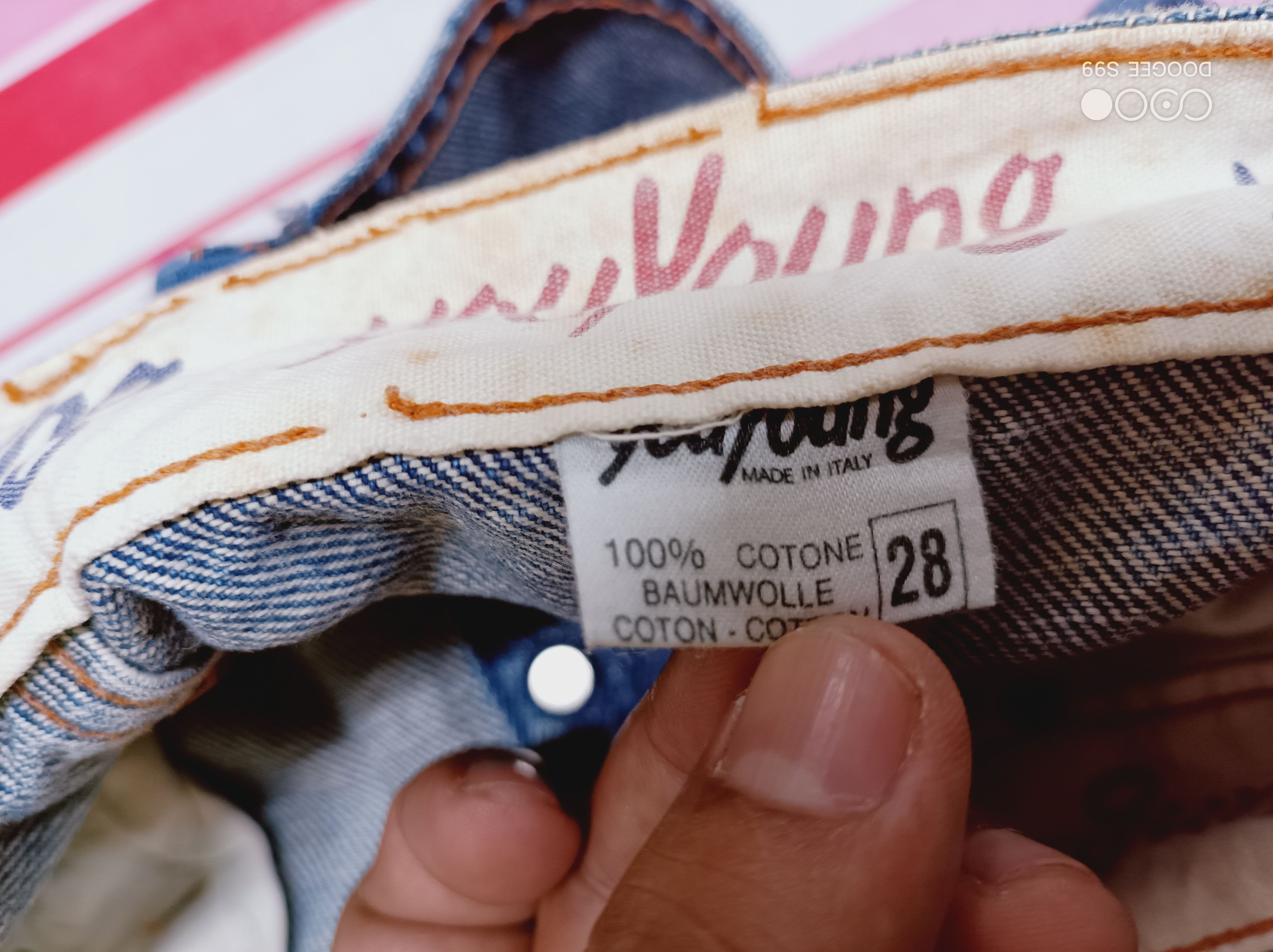 Jean You Young Made in Italy USA Flag Patchwork Denim Jeans Size US 26 / EU 42 - 6 Thumbnail